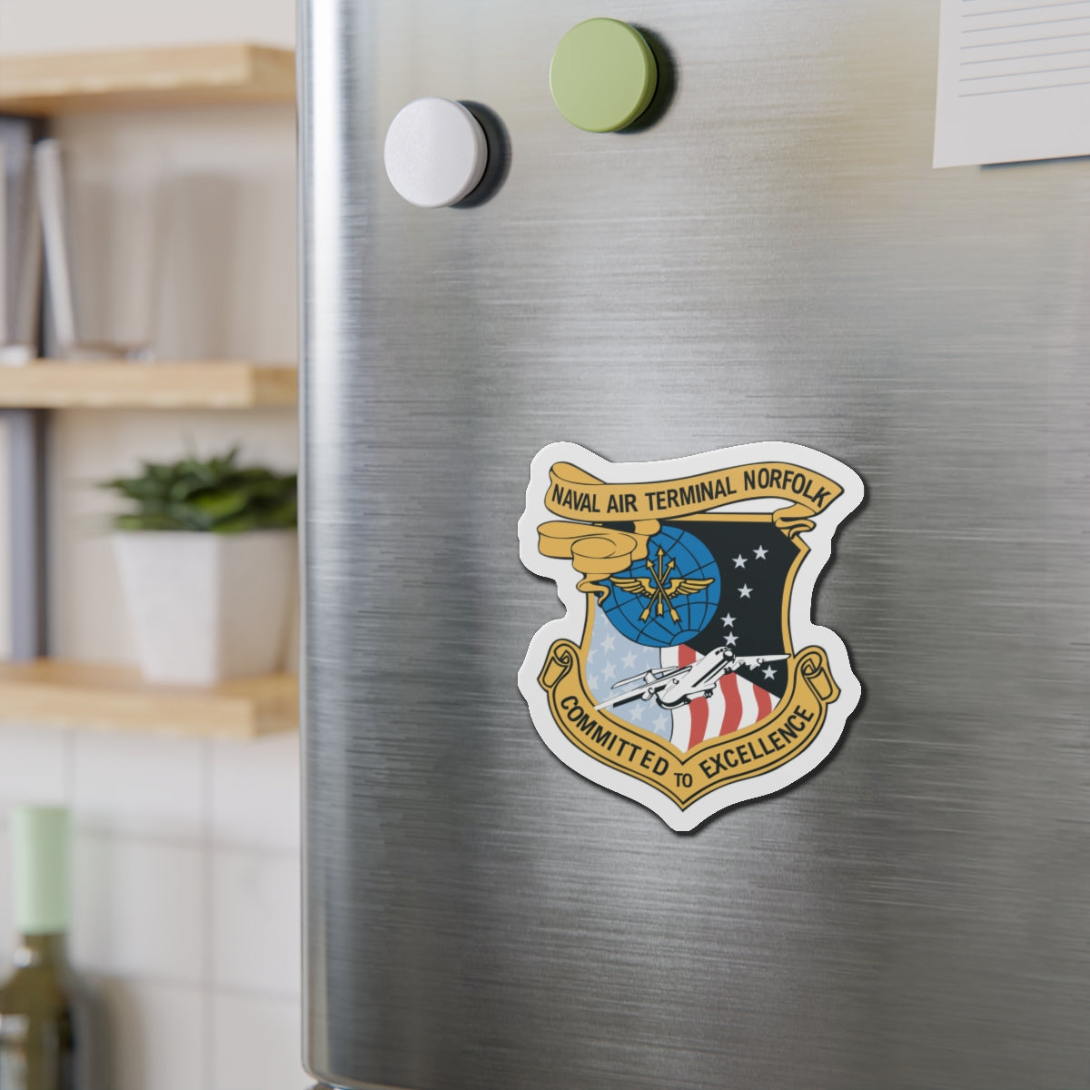 Die-Cut Magnet - Navy - Naval Air Terminal Norfolk wo Txt