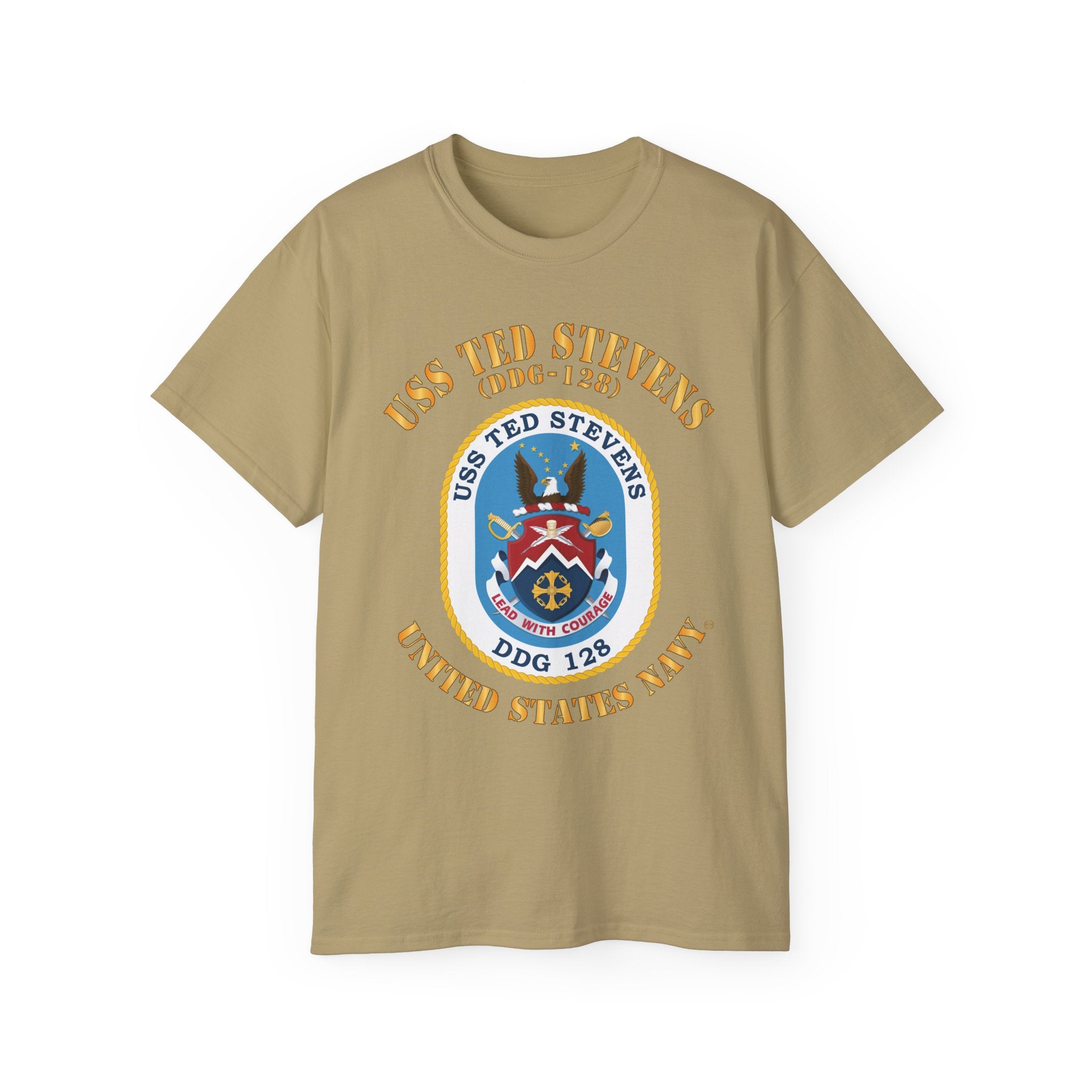 Unisex Ultra Cotton T-Shirt - Navy - USS Ted Stevens (DDG-128)