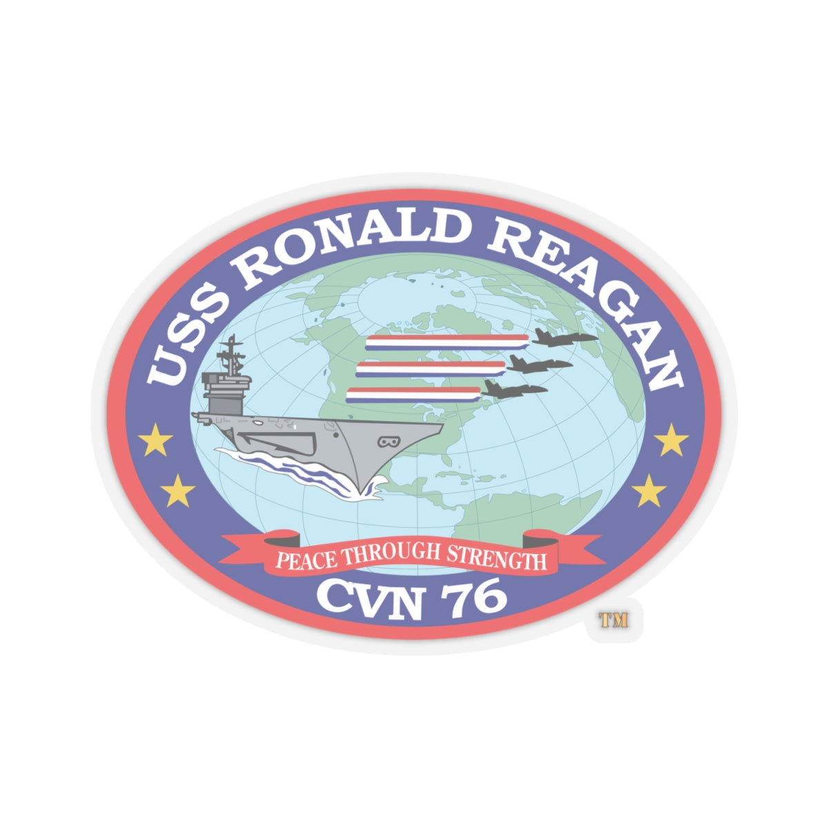 Kiss-Cut Stickers - Navy - USS Ronald Reagan (CVN-76) wo txt X 300