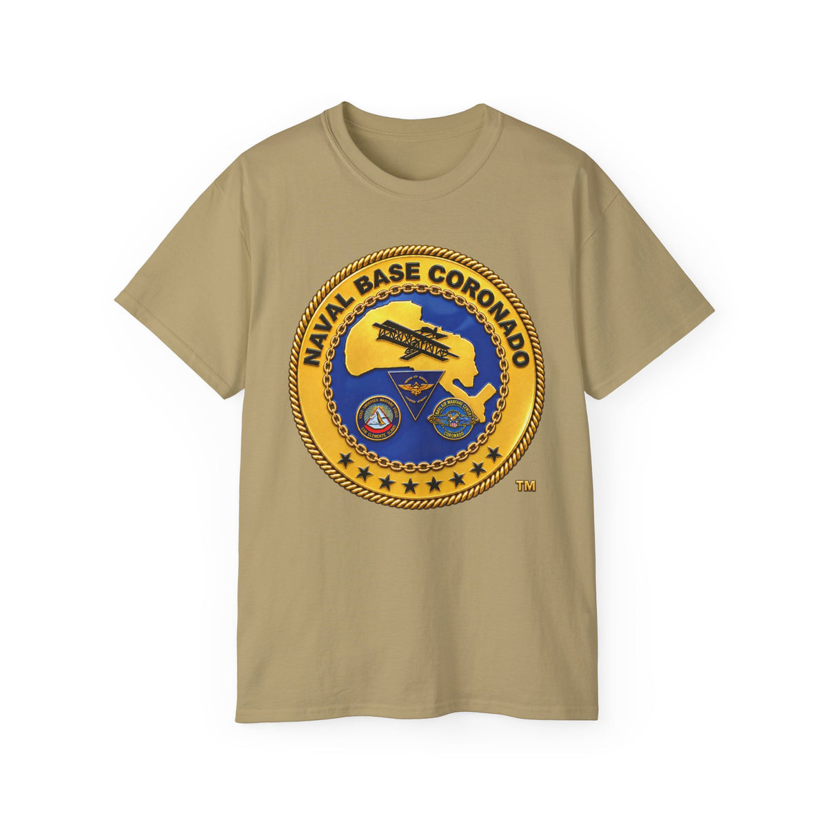 Unisex Ultra Cotton T-Shirt - Navy - Naval Base Coronado - Crest - 3D - Enhanced