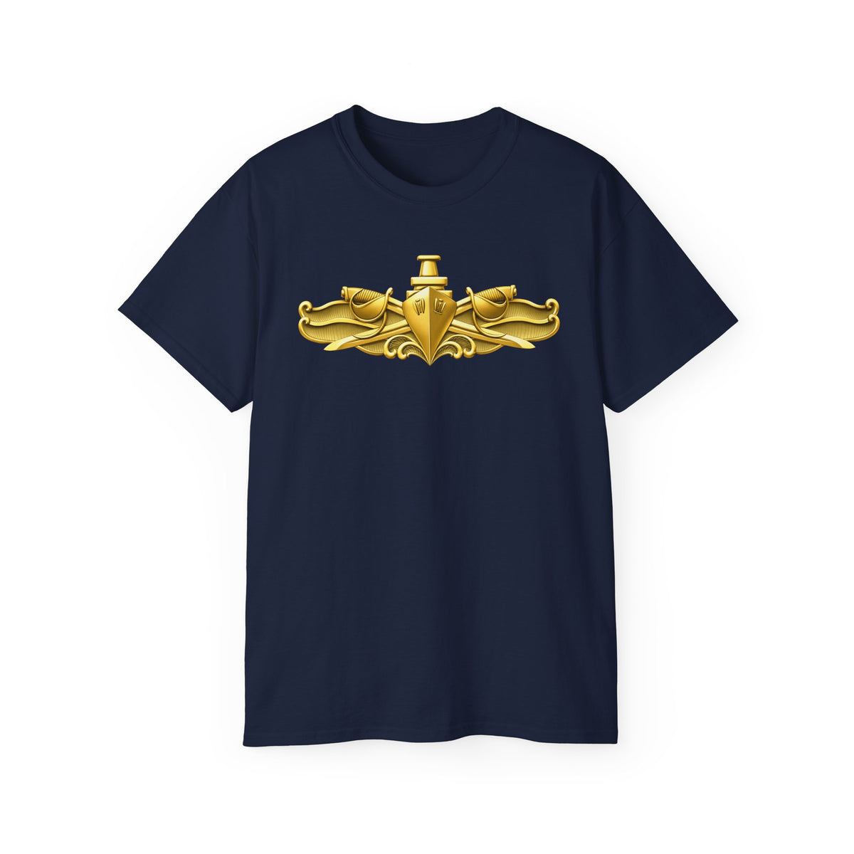 Unisex Ultra Cotton T-Shirt - Navy - Badge - Surface Warfare Officer (SWO) wo txt - 3D - Enhanced