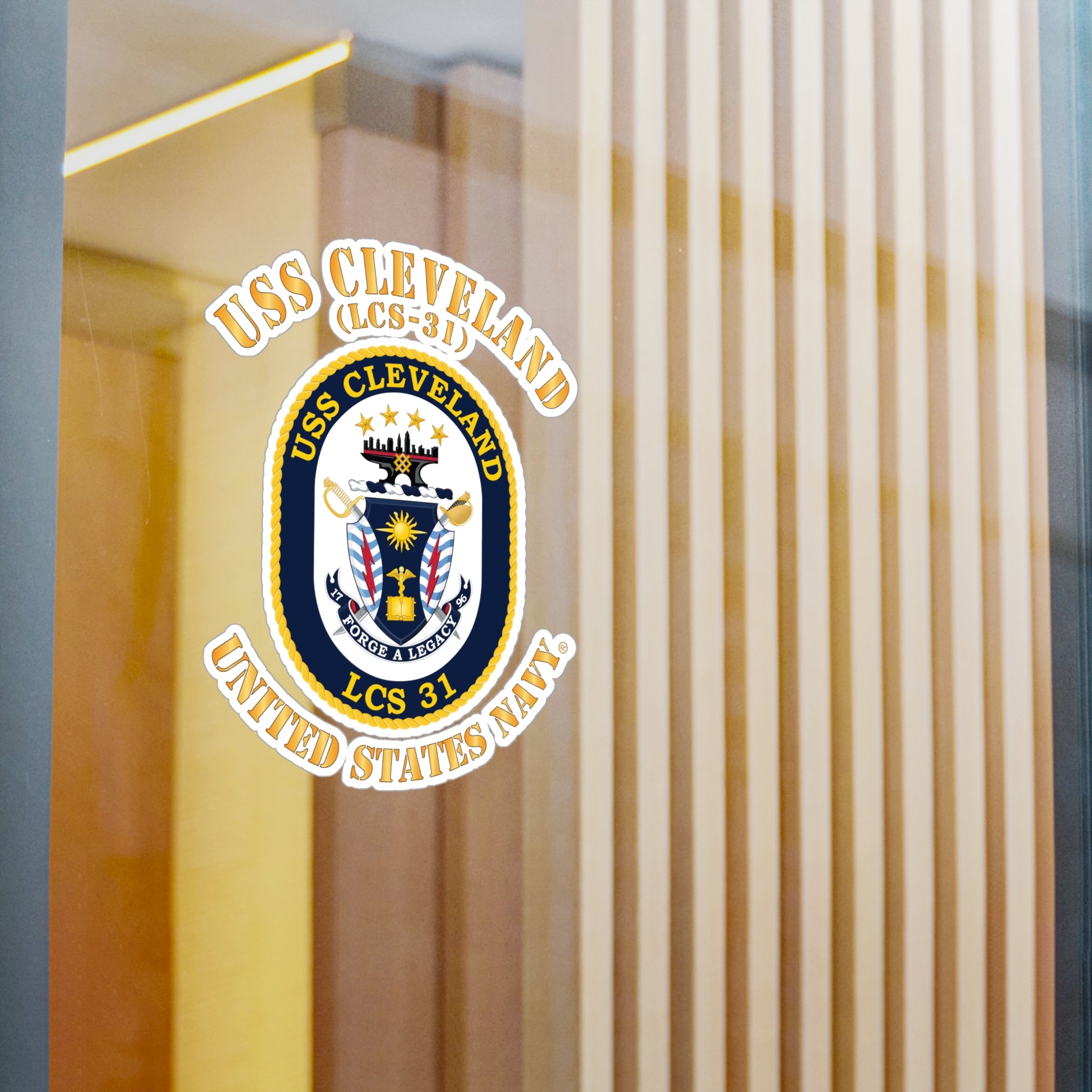 Kiss-Cut Vinyl Decal - Navy - USS Cleveland (LCS-31)