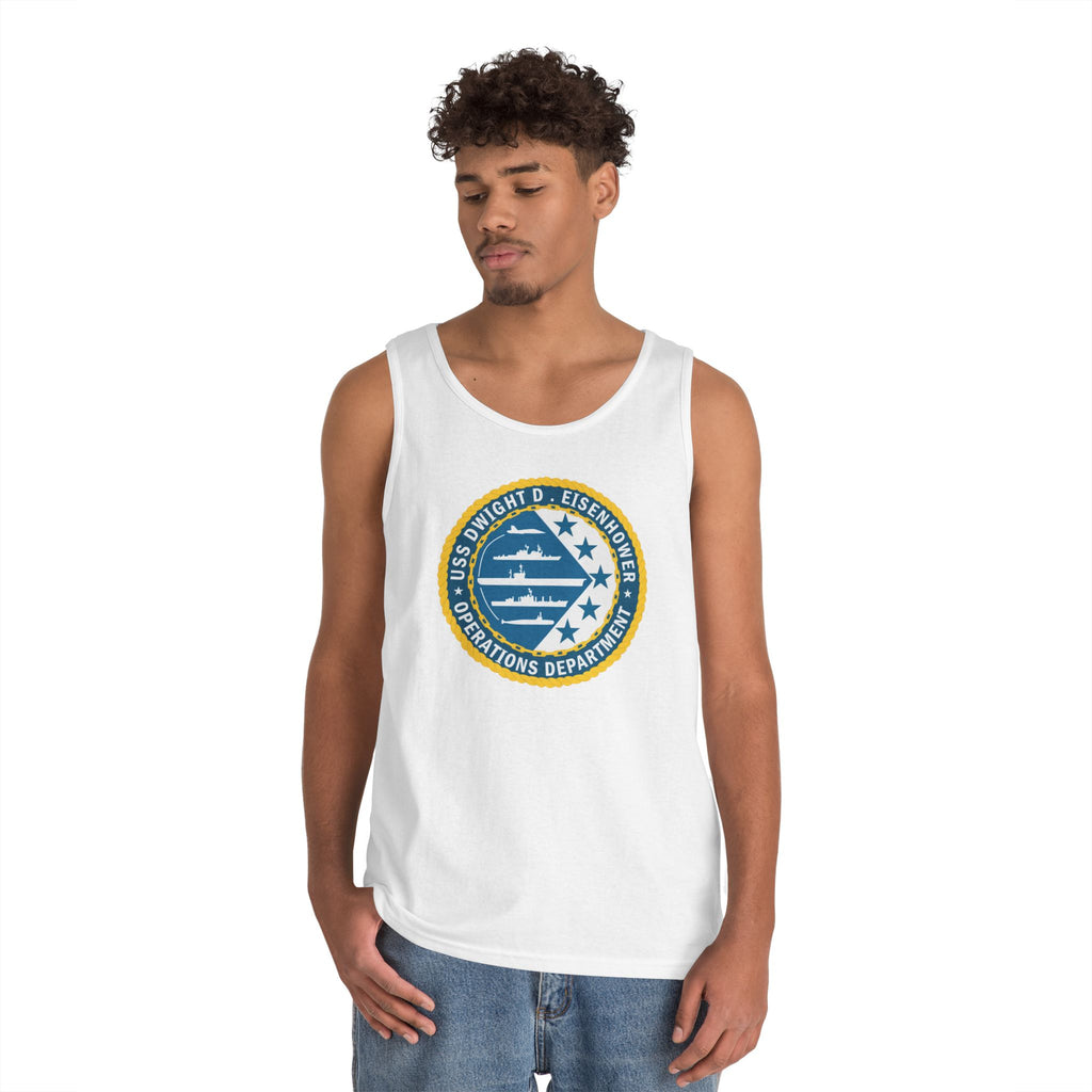 Unisex Heavy Cotton Tank Top - Navy - USS Dwight D. Eisenhower (CVN-69) - Operations Department wo txt