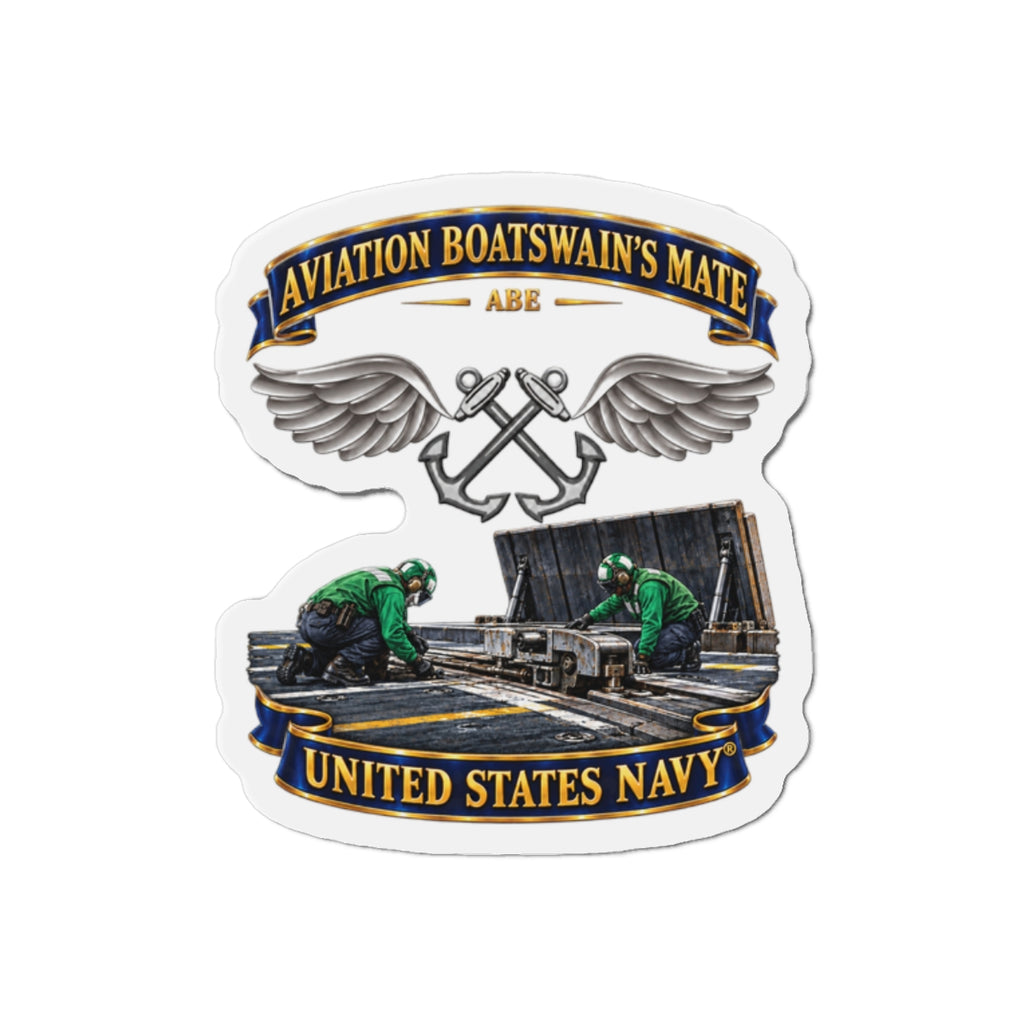 Die-Cut Magnet - Navy - Rate - Aviation Boatswain's Mate (ABE) - with Scene - 3D - Enhanced