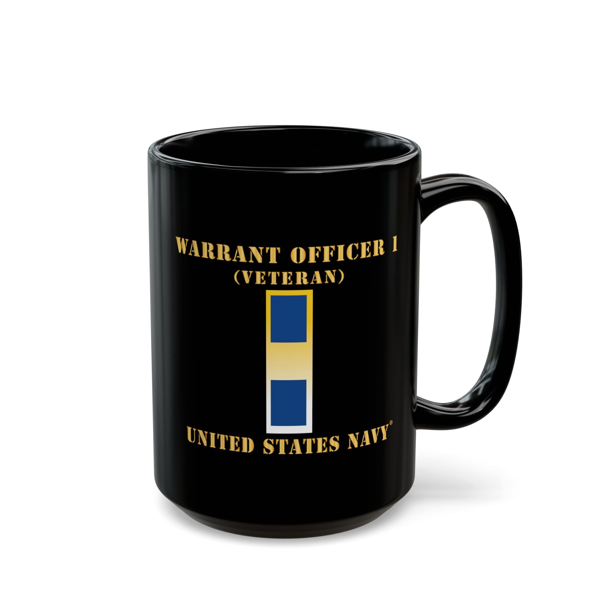 Black Mug (11oz, 15oz) - Navy - Warrant Officer 1 - Veteran