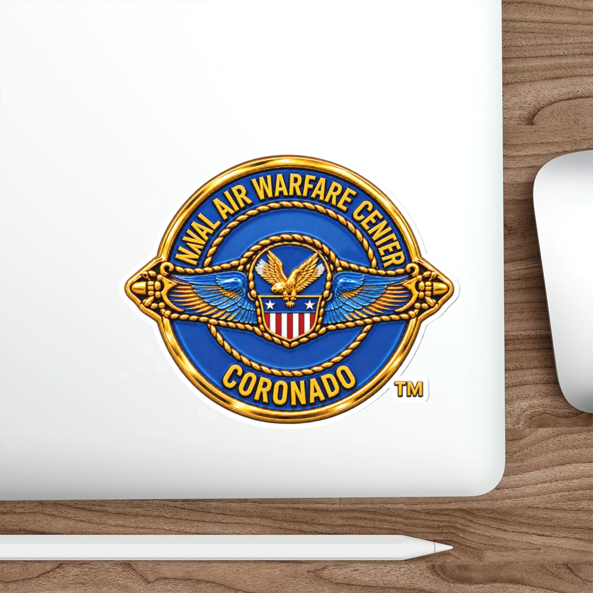 Die-Cut Vinyl Sticker - Navy - Naval Air Warfare Center - Coronado - Crest - 3D - Enhanced