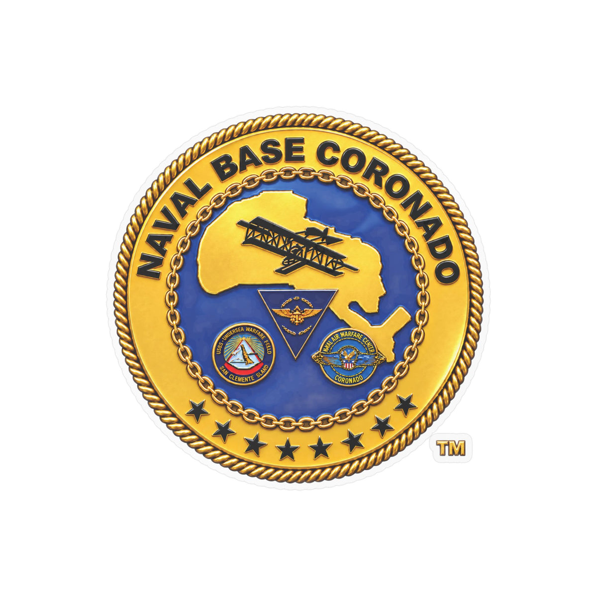 Kiss-Cut Vinyl Decal - Navy - Naval Base Coronado - Crest - 3D - Enhanced