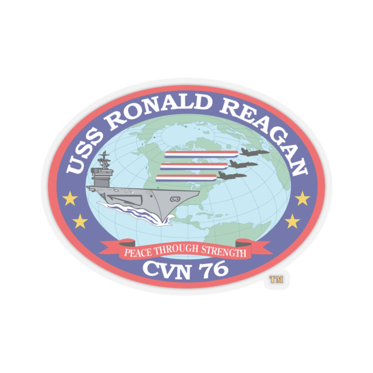 Kiss-Cut Stickers - Navy - USS Ronald Reagan (CVN-76) wo txt X 300