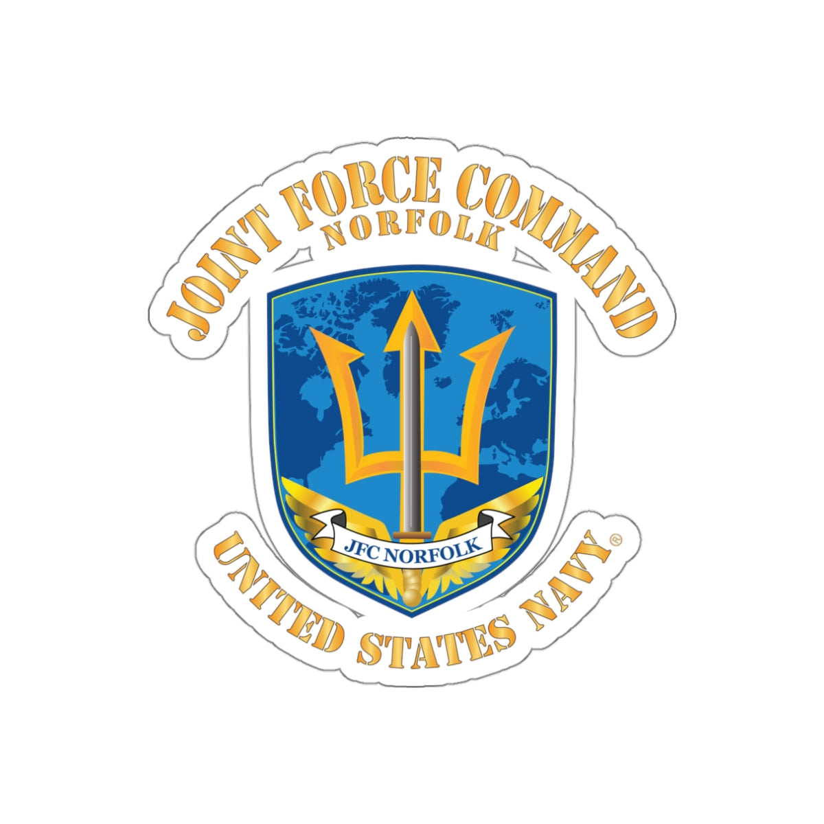 Die-Cut Vinyl Sticker - Navy - Joint Force Command - Norfolk