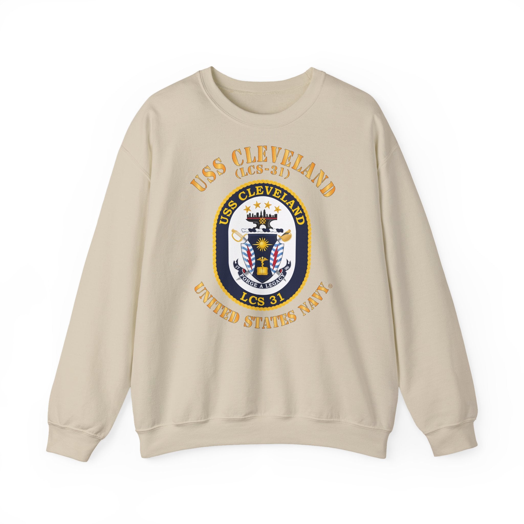 Unisex Heavy Blend™ Crewneck Sweatshirt - Navy - USS Cleveland (LCS-31)