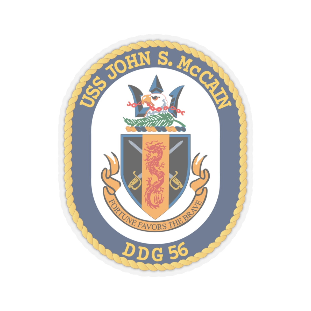 Kiss-Cut Stickers - Navy - USS John S. McCain (DDG-56) wo txt