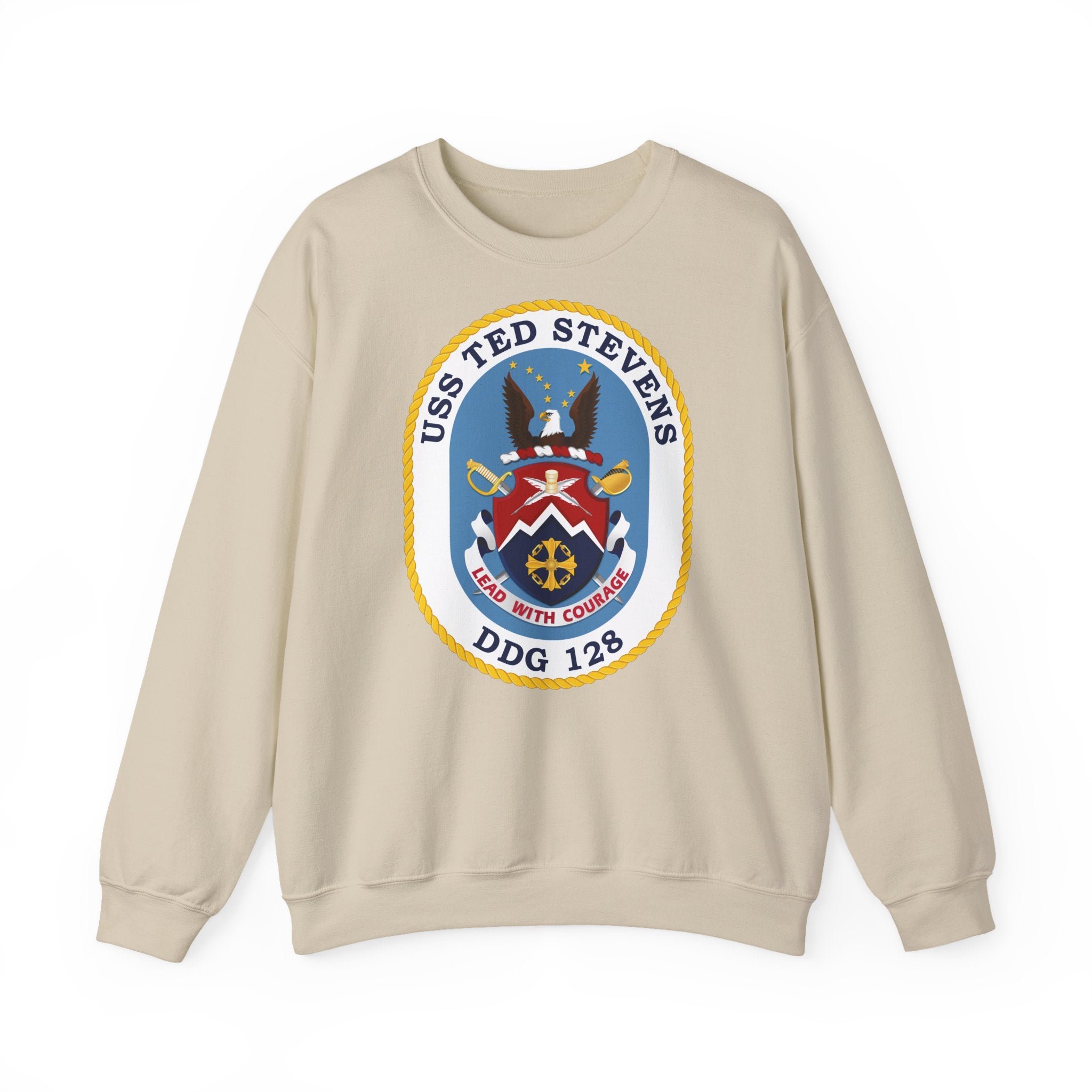 Unisex Heavy Blend™ Crewneck Sweatshirt - Navy - USS Ted Stevens (DDG-128) wo txt