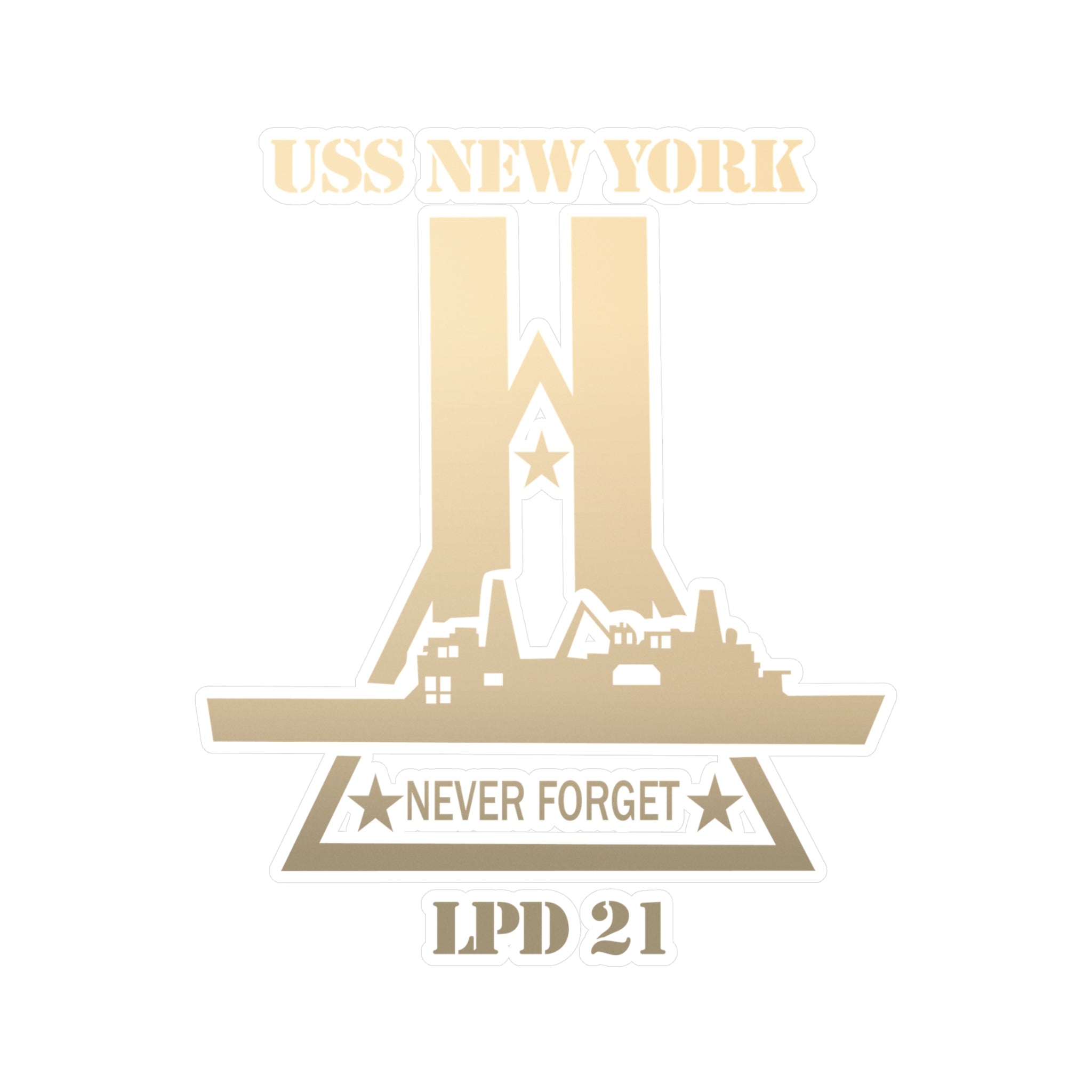 Kiss-Cut Vinyl Decal - Navy - USS New York (LPD-21) wo Txt X 300
