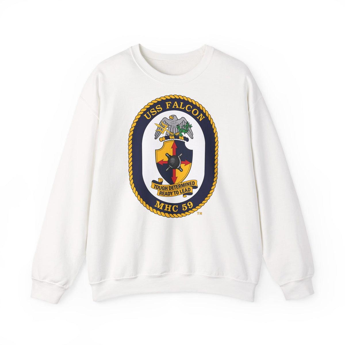 Unisex Heavy Blend™ Crewneck Sweatshirt - Navy - USS Falcon (MHC-59) wo txt