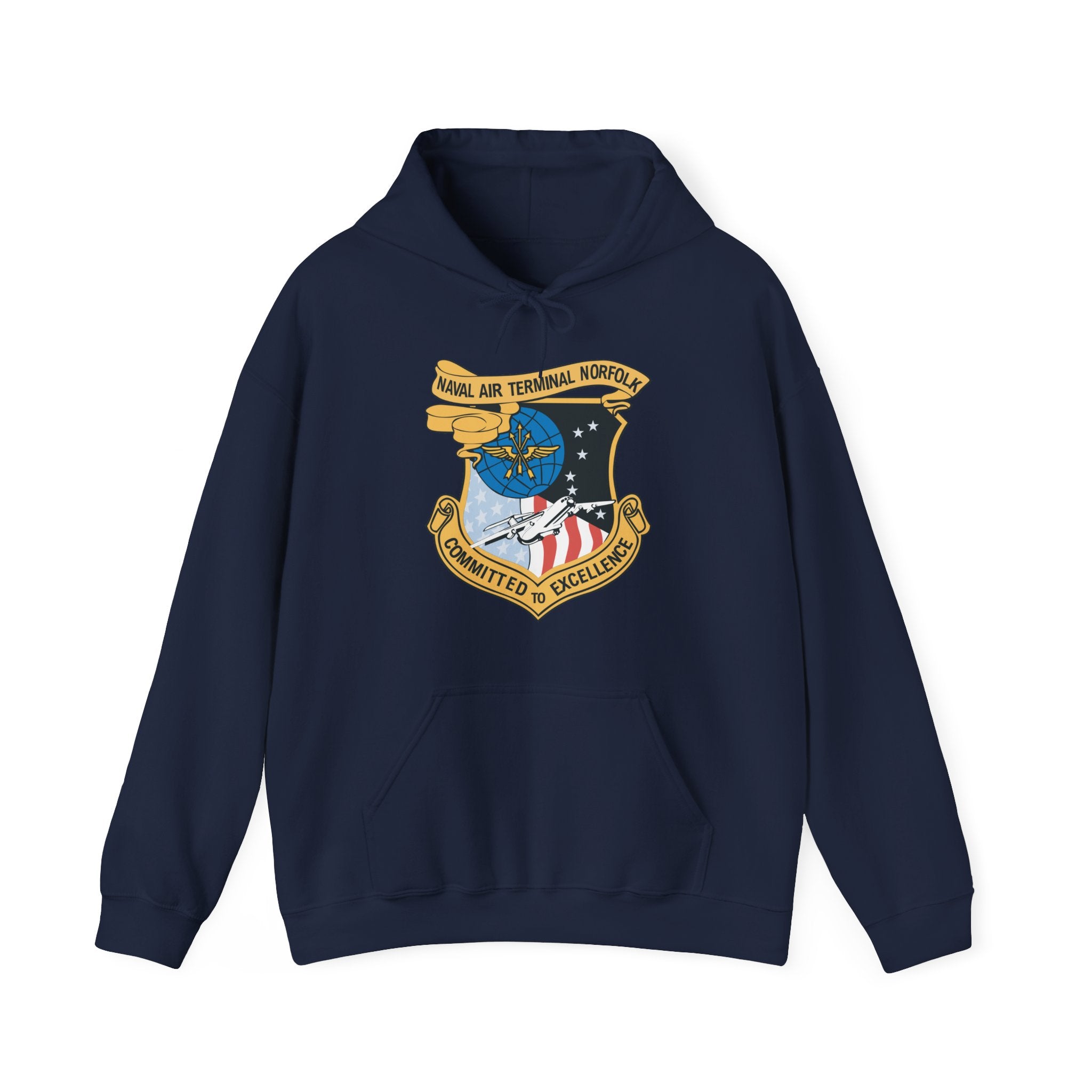 Unisex Heavy Blend™ Hoodies - Navy - Naval Air Terminal Norfolk wo Txt
