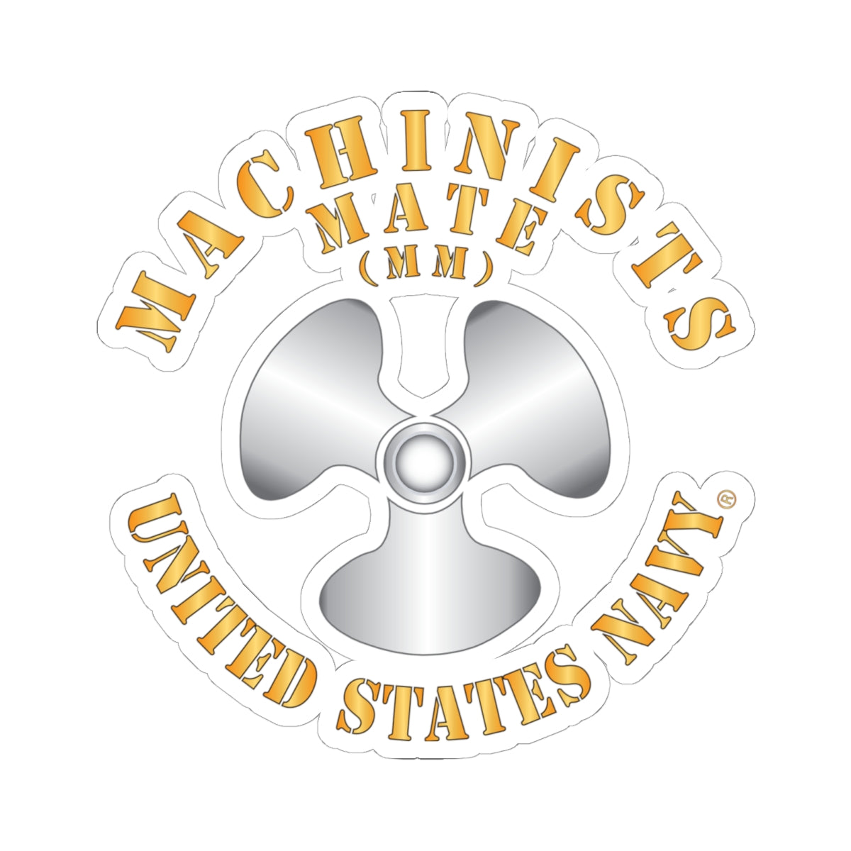 Kiss-Cut Stickers - Navy - Rate - Machinists Mate (MM)