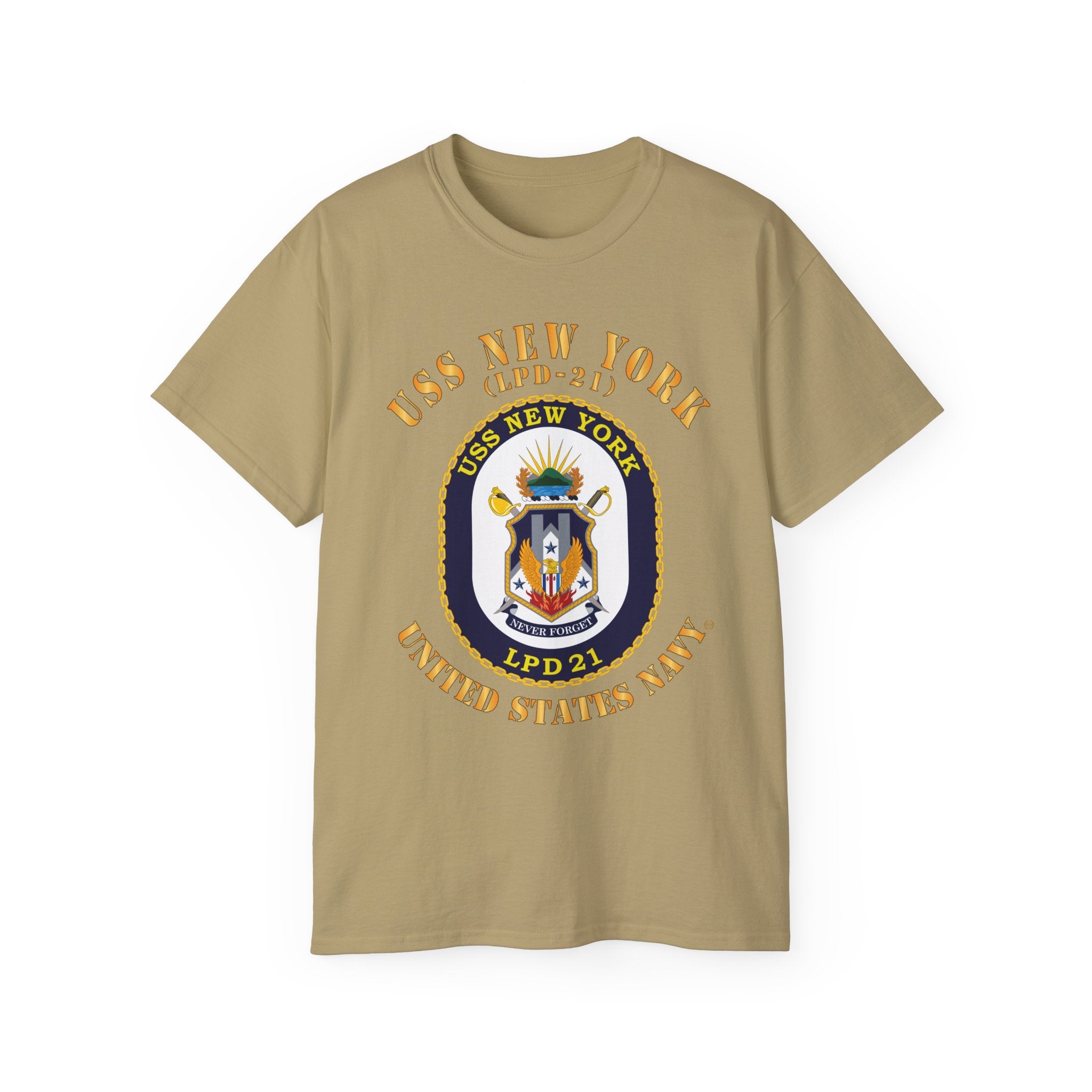 Unisex Ultra Cotton T-Shirt - Navy - USS New York (LPD-21) X 300