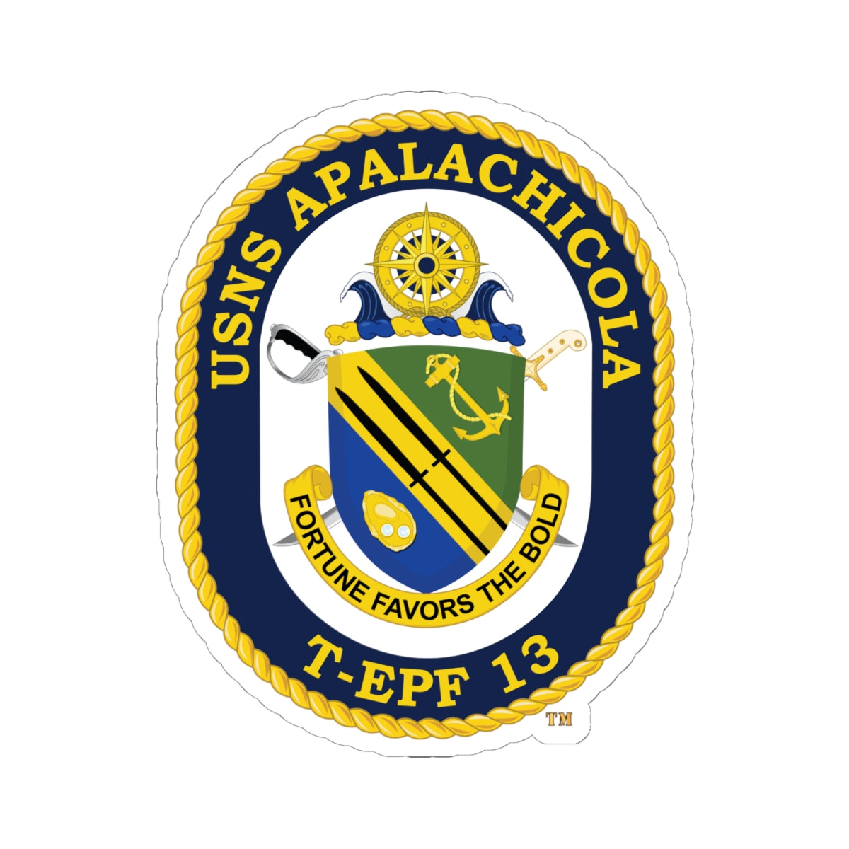 Kiss-Cut Stickers - Navy - USNS Apalachicola (T-EPF 13) wo txt