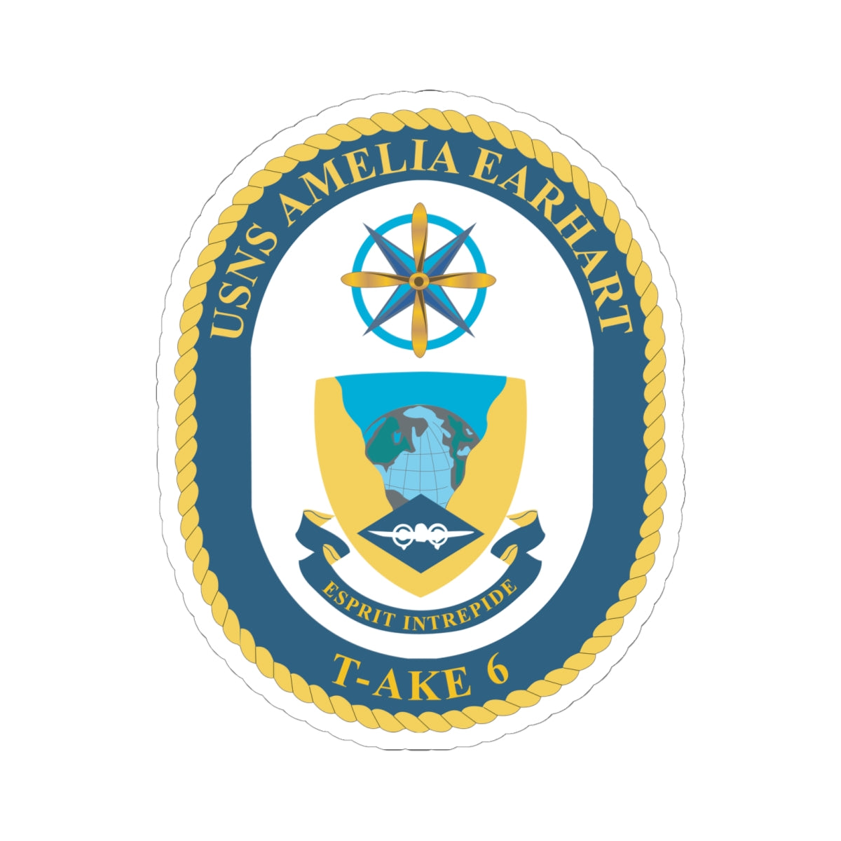 Kiss-Cut Stickers - Navy - USNS Amelia Earhart (T-AKE 6) wo txt