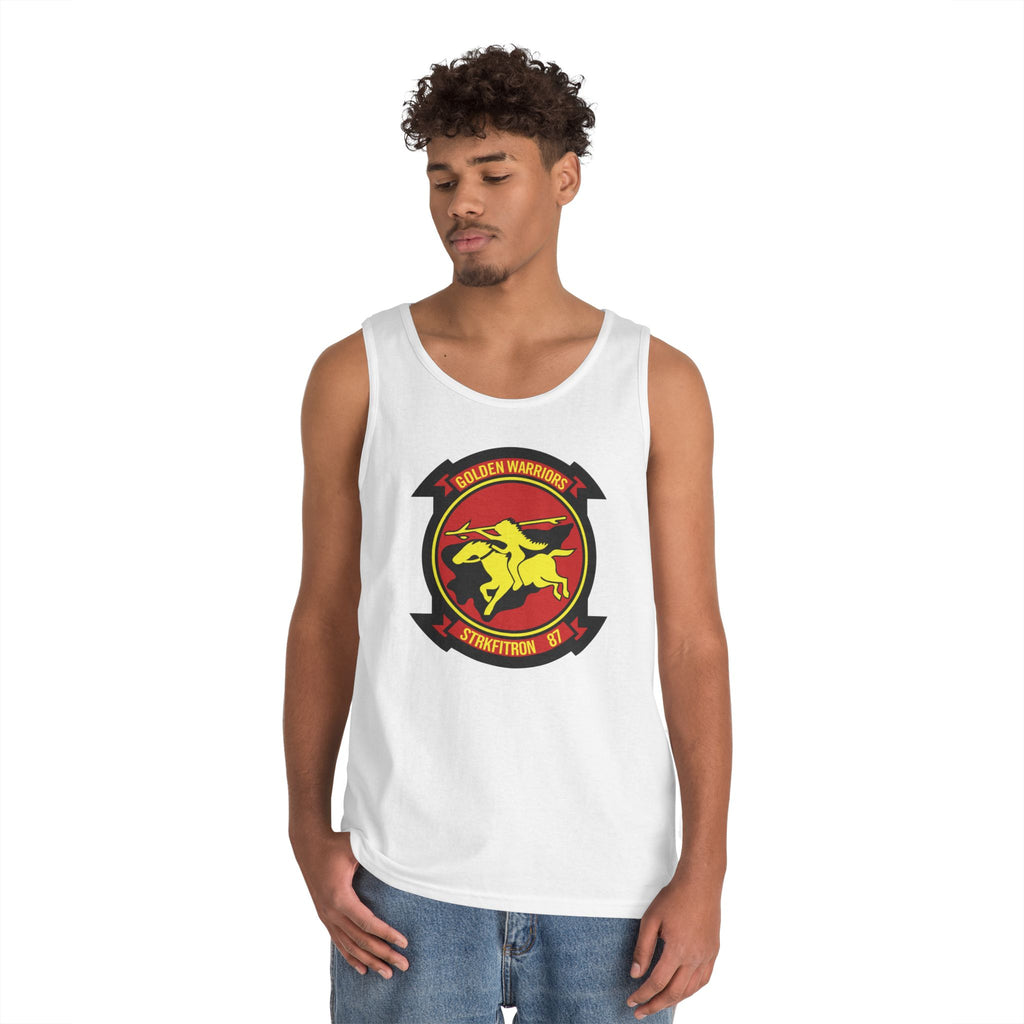 Unisex Heavy Cotton Tank Top - Navy - Strike Fighter Squadron 87 (VFA-87) wo txt