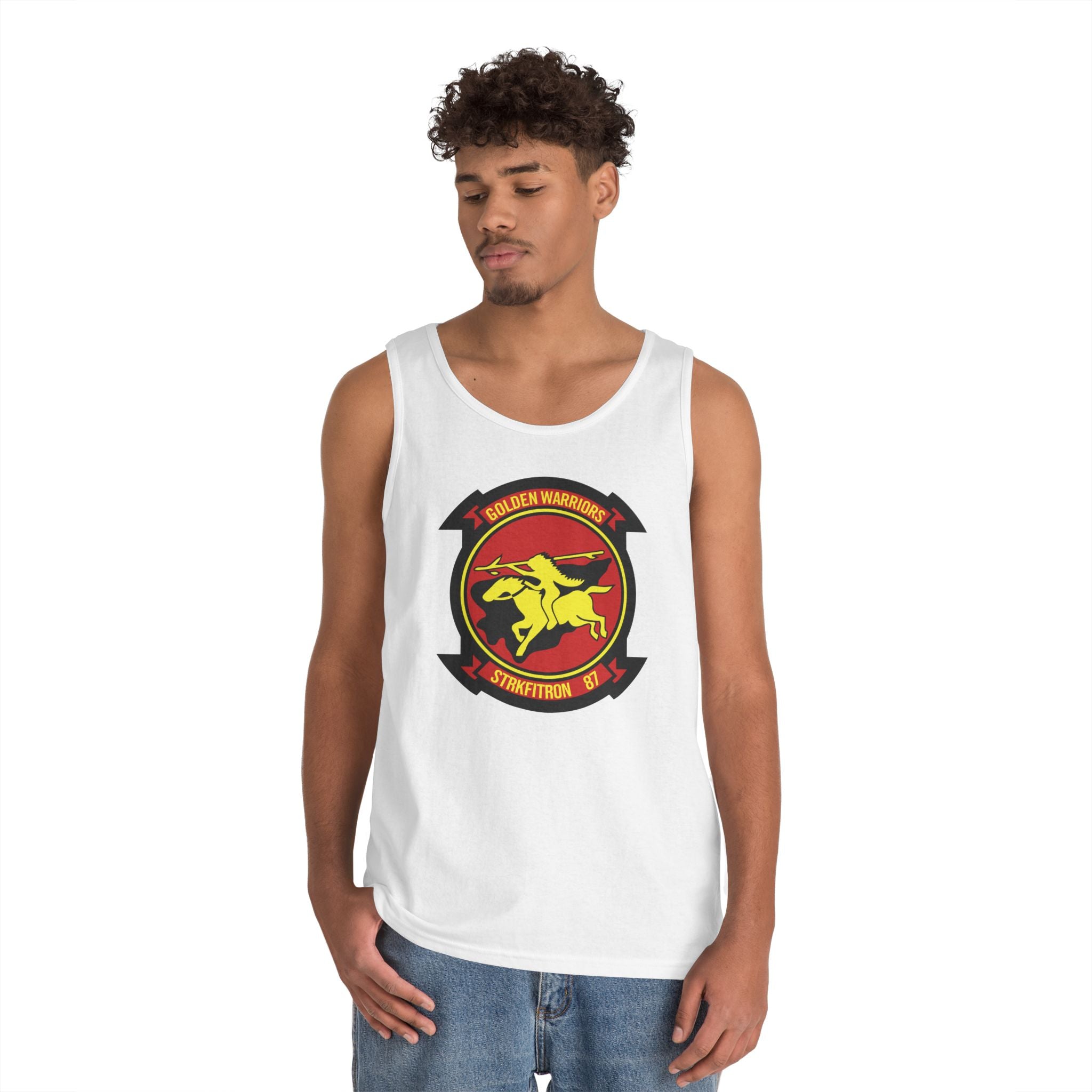 Unisex Heavy Cotton Tank Top - Navy - Strike Fighter Squadron 87 (VFA-87) wo txt