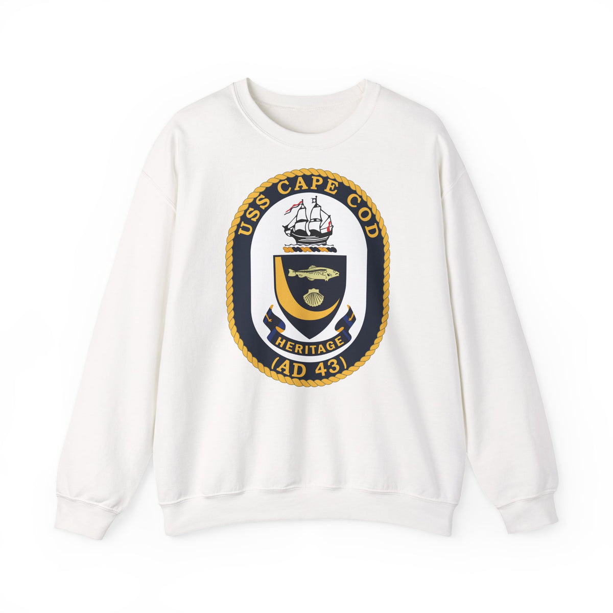 Unisex Heavy Blend™ Crewneck Sweatshirt -  Navy - USS Cape Cod (AD 43) wo txt X 300