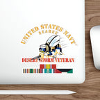 Die-Cut Vinyl Sticker - Navy - Seabee - Desert Storm Veteran