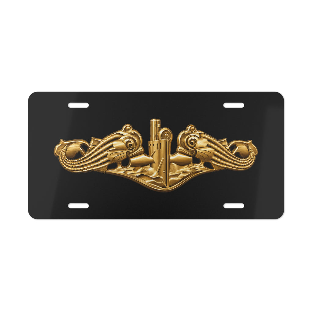 Vanity License Plate - Navy - Badge - Submarine Warfare wo txt - Officer - 3D - Enhanced