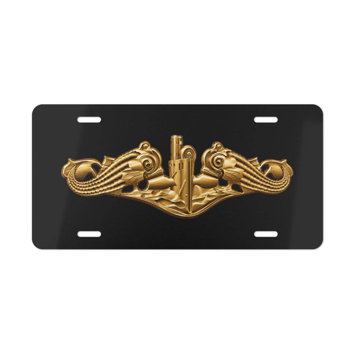 Vanity License Plate - Navy - Badge - Submarine Warfare wo txt - Officer - 3D - Enhanced