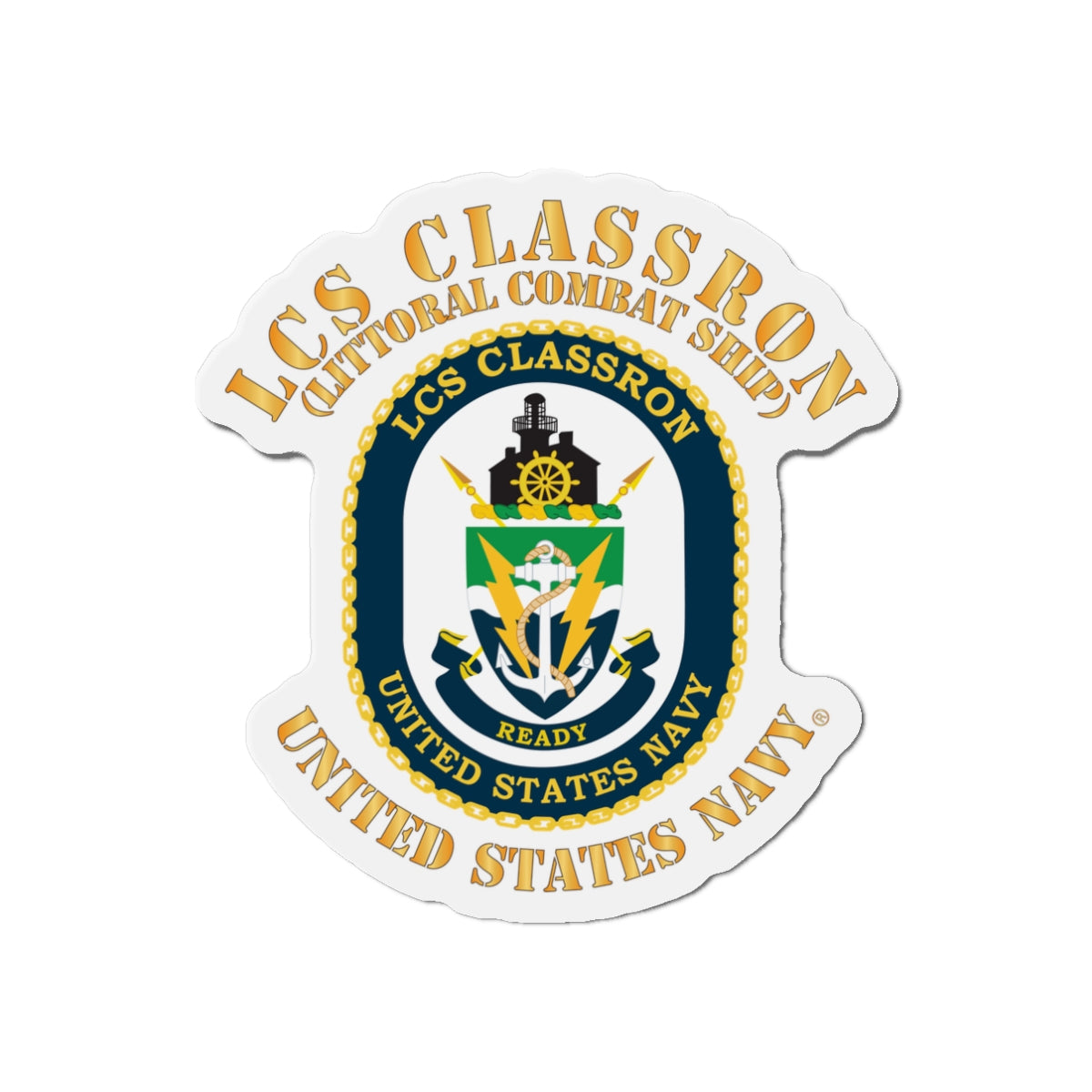 Die-Cut Magnet - Navy - LCS Classron (Littoral Combat Ship)