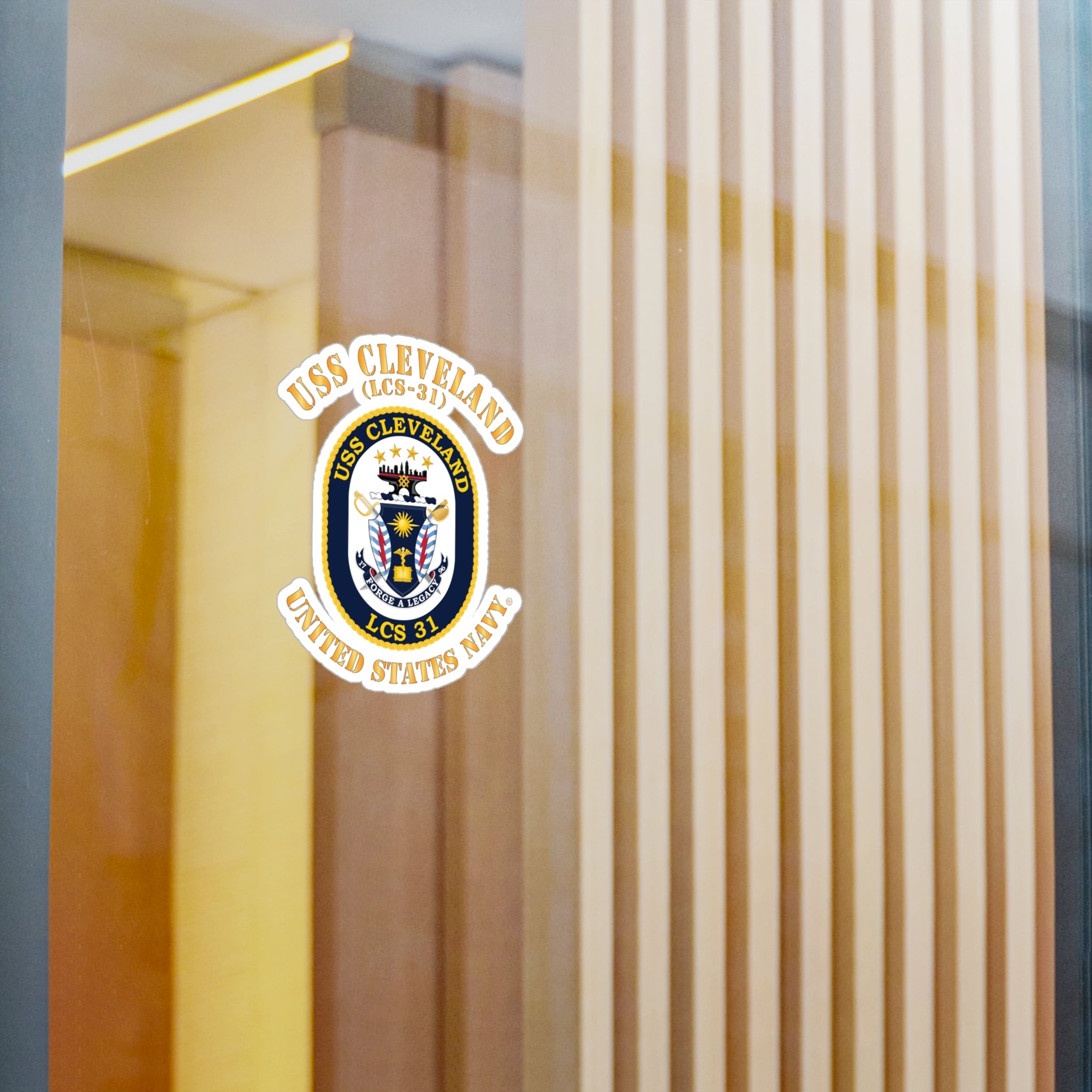 Kiss-Cut Vinyl Decal - Navy - USS Cleveland (LCS-31)