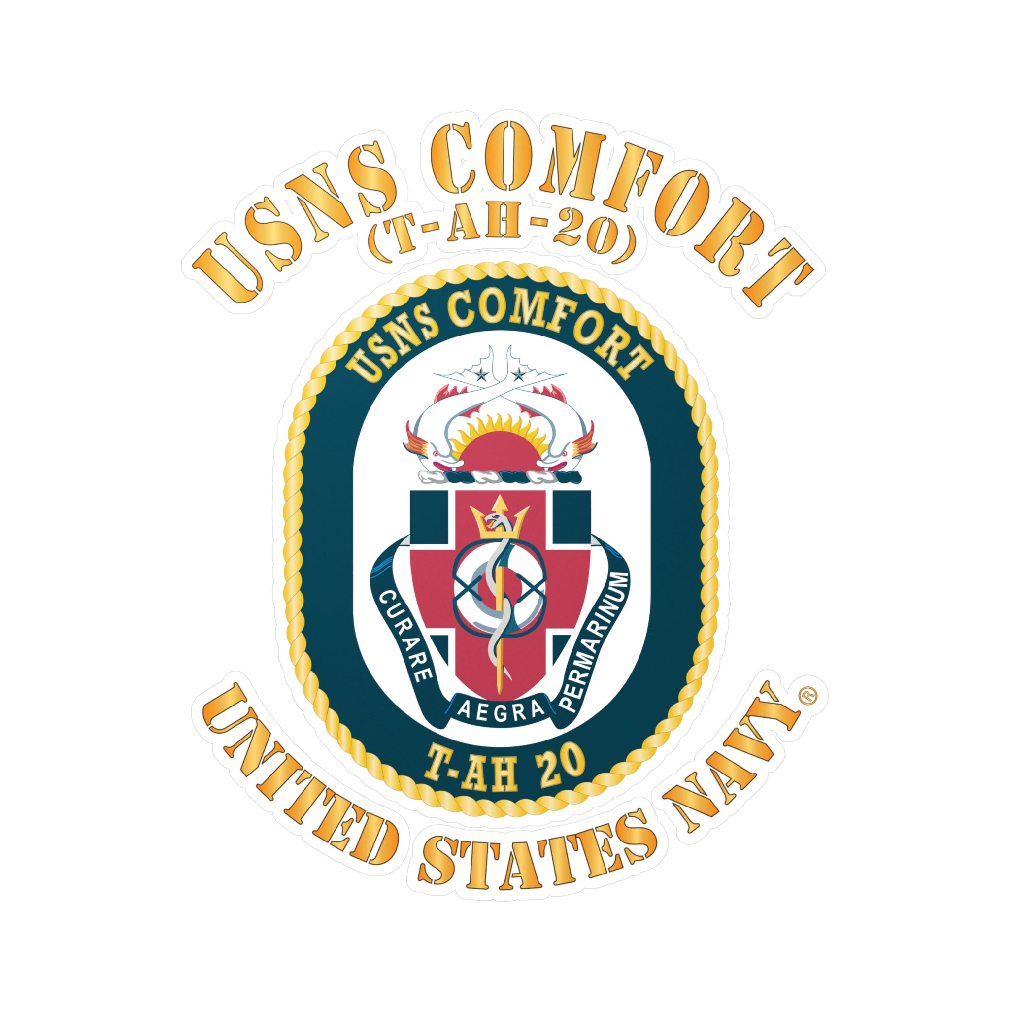Kiss-Cut Vinyl Decal - Navy - USNS Comfort (T-AH-20)