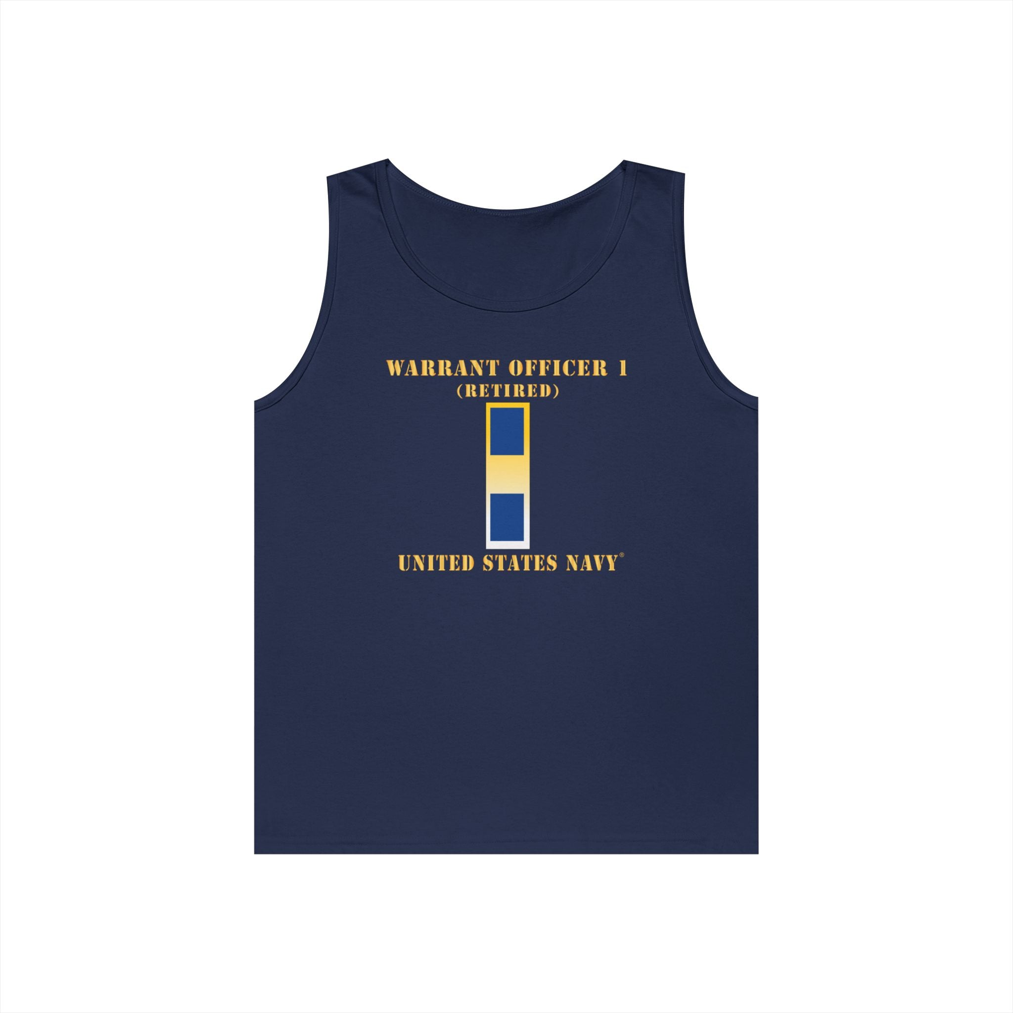 Unisex Heavy Cotton Tank Top - Navy - Warrant Officer 1 - Retired