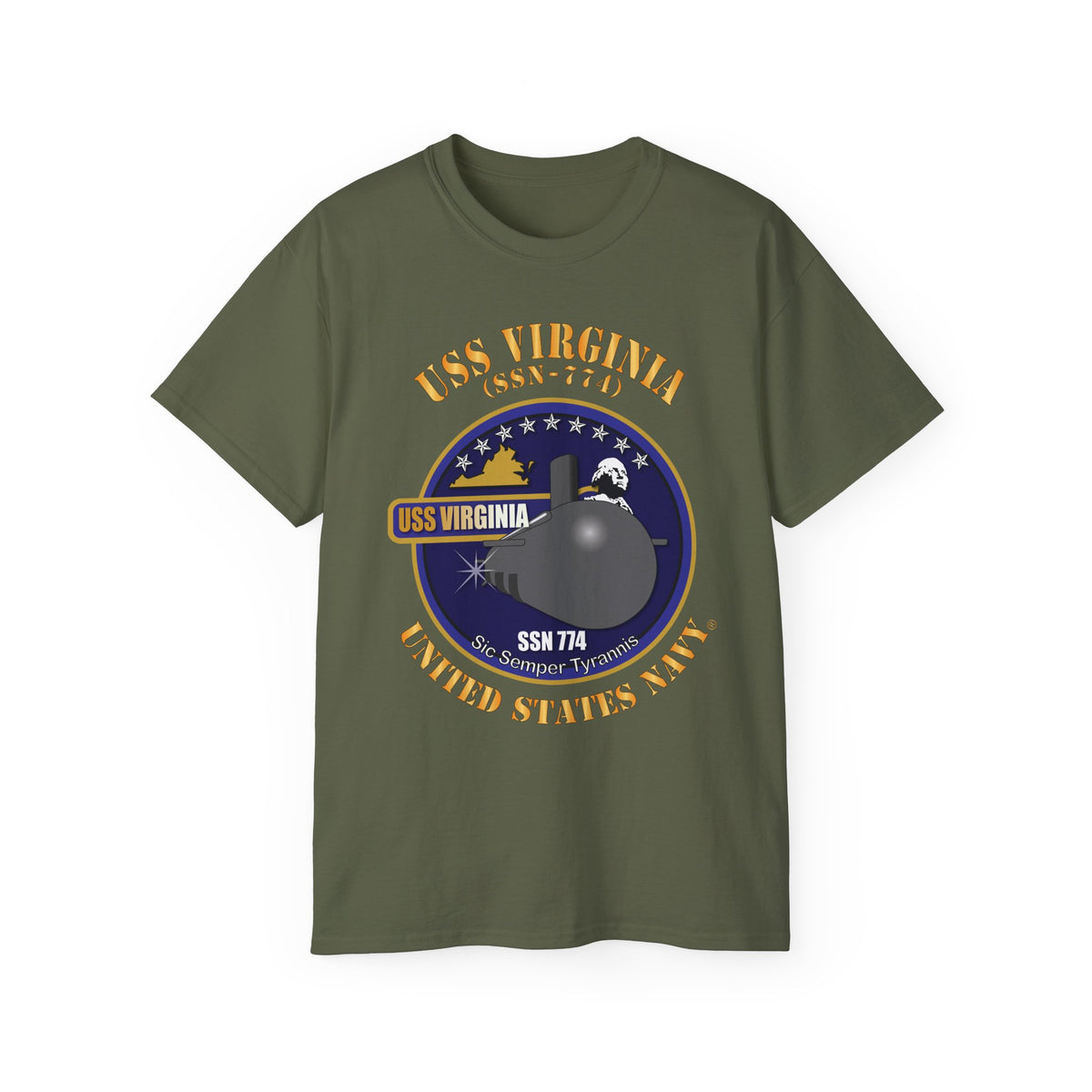 Unisex Ultra Cotton T-Shirt - Navy - USS Virginia (SSN-774) X 300