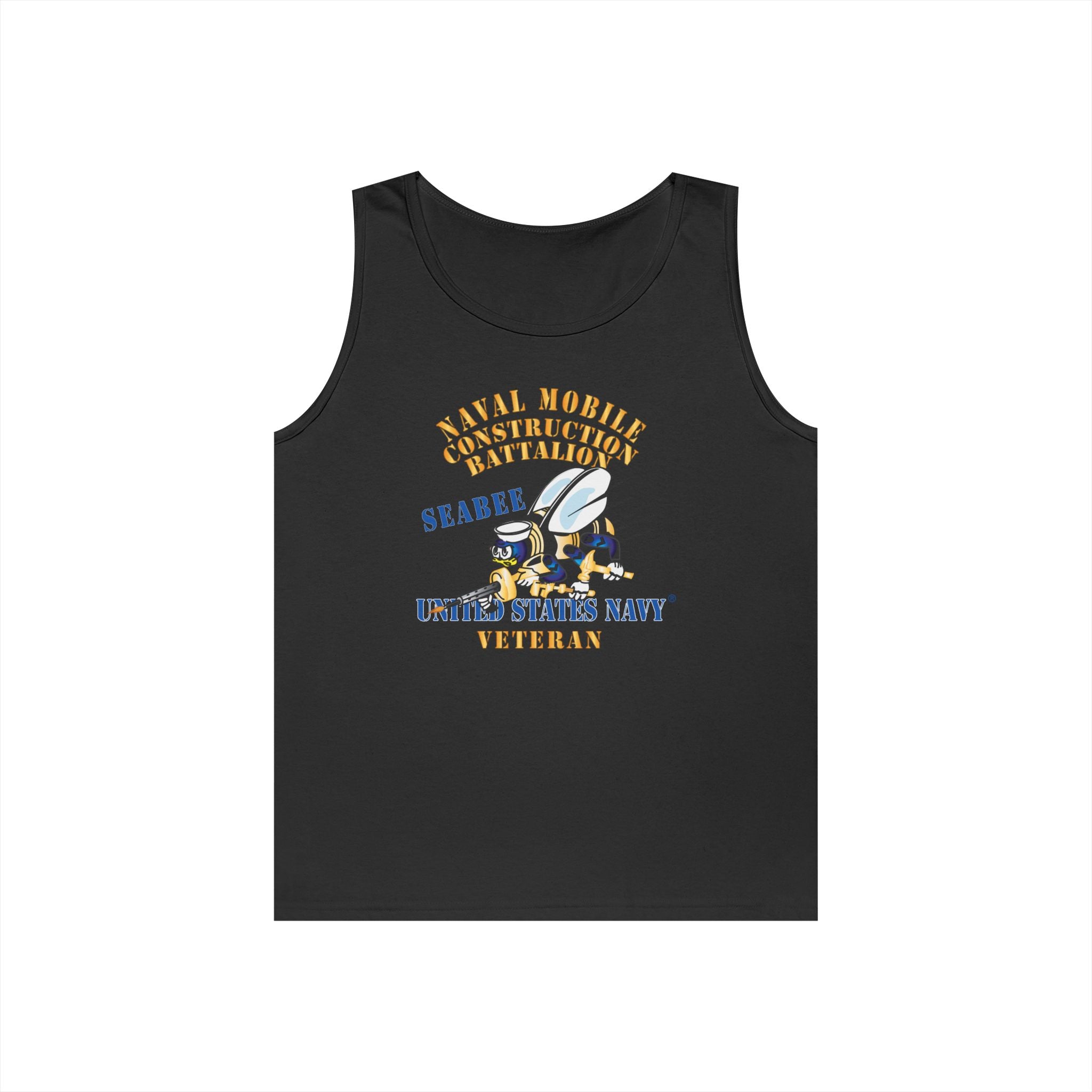 Unisex Heavy Cotton Tank Top - Navy - Seabee - Veteran