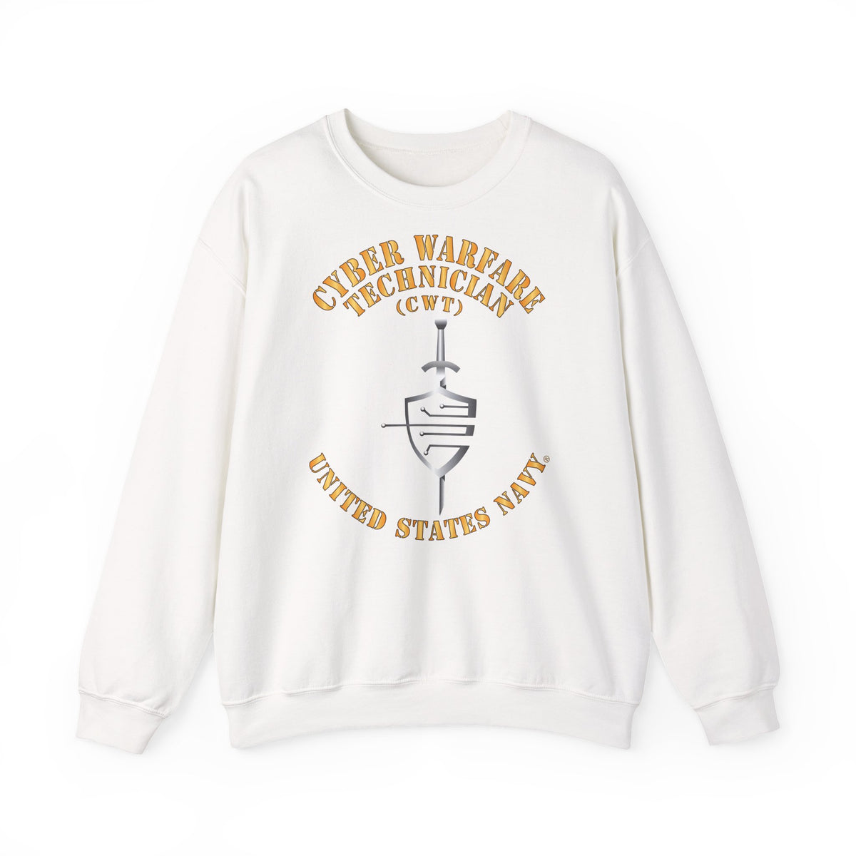 Unisex Heavy Blend™ Crewneck Sweatshirt - Navy - Rate - Cyber Warfare Technician (CWT)
