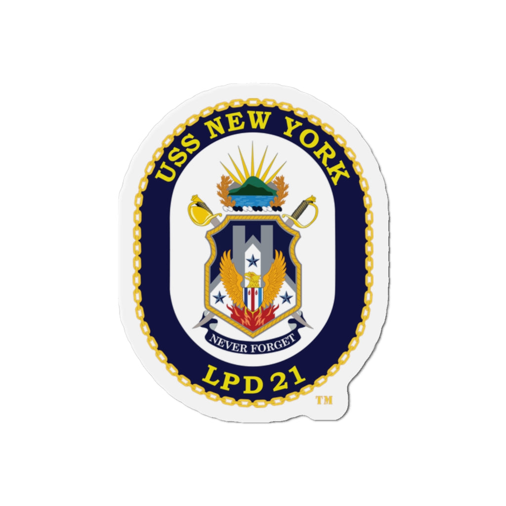 Die-Cut Magnet - Navy - USS New York (LPD-21) wo txt