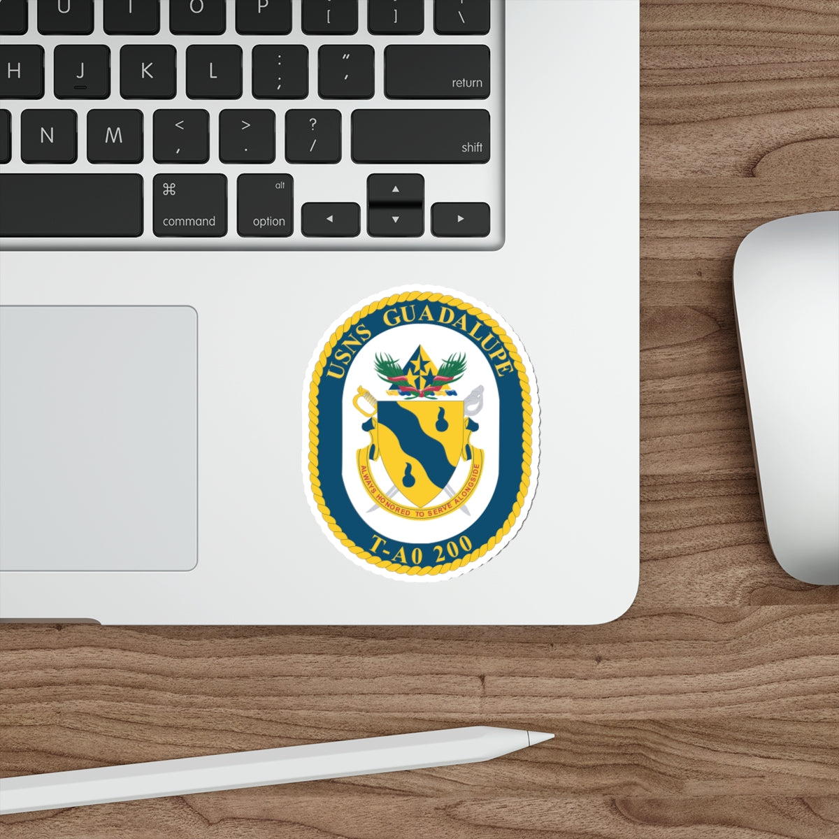 Die-Cut Vinyl Sticker - Navy - USNS Guadalupe (T-AO 200) wo txt X 300