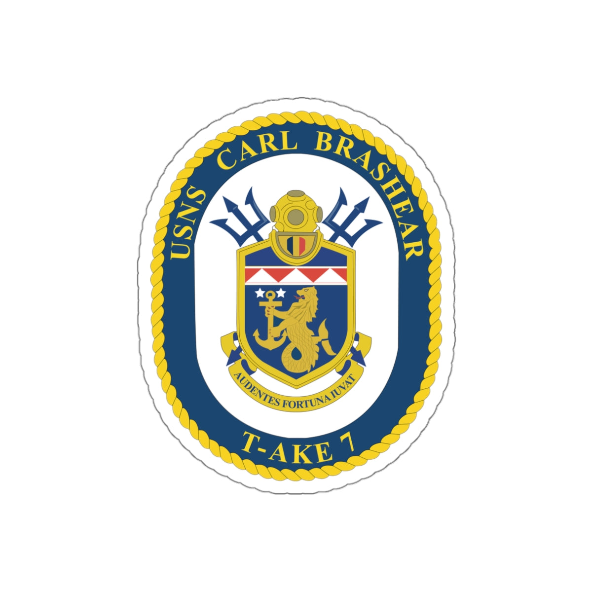 Die-Cut Vinyl Sticker - Navy - USNS Carl Brashear (T-AKE 7) wo txt
