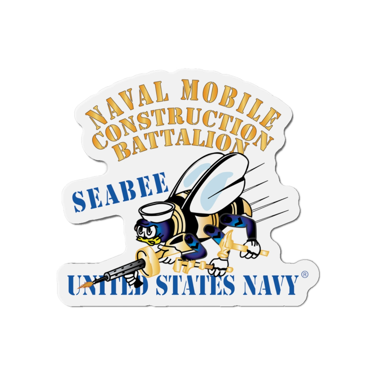 Die-Cut Magnet - Navy - Seabee