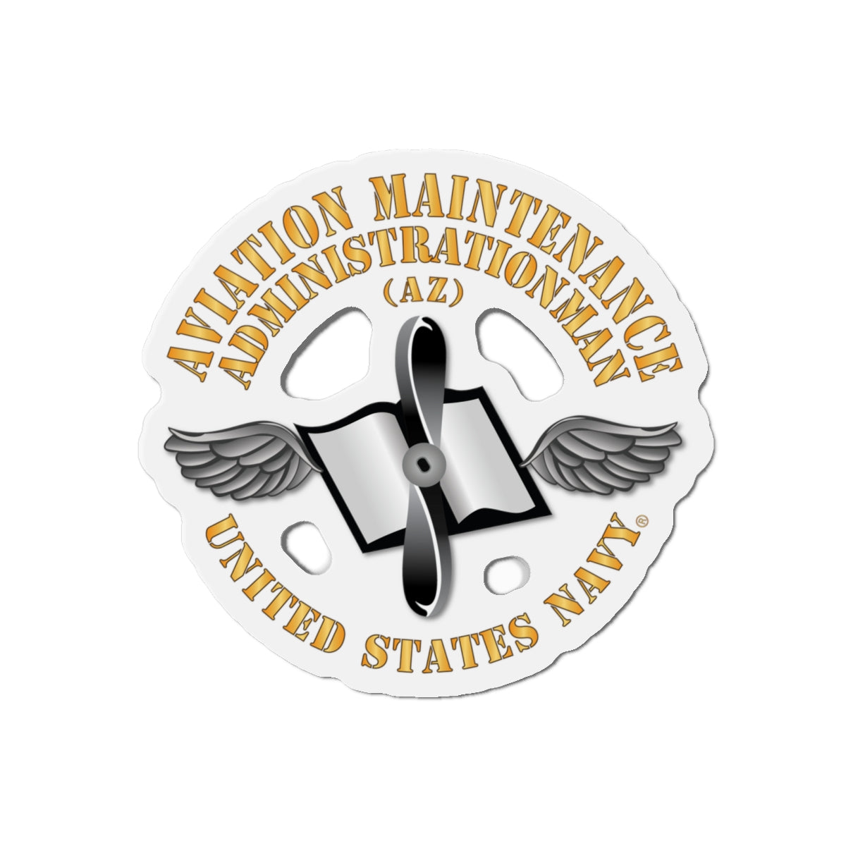 Die-Cut Magnet - Navy - Rate - Aviation Maintenance Administrationman (AZ)