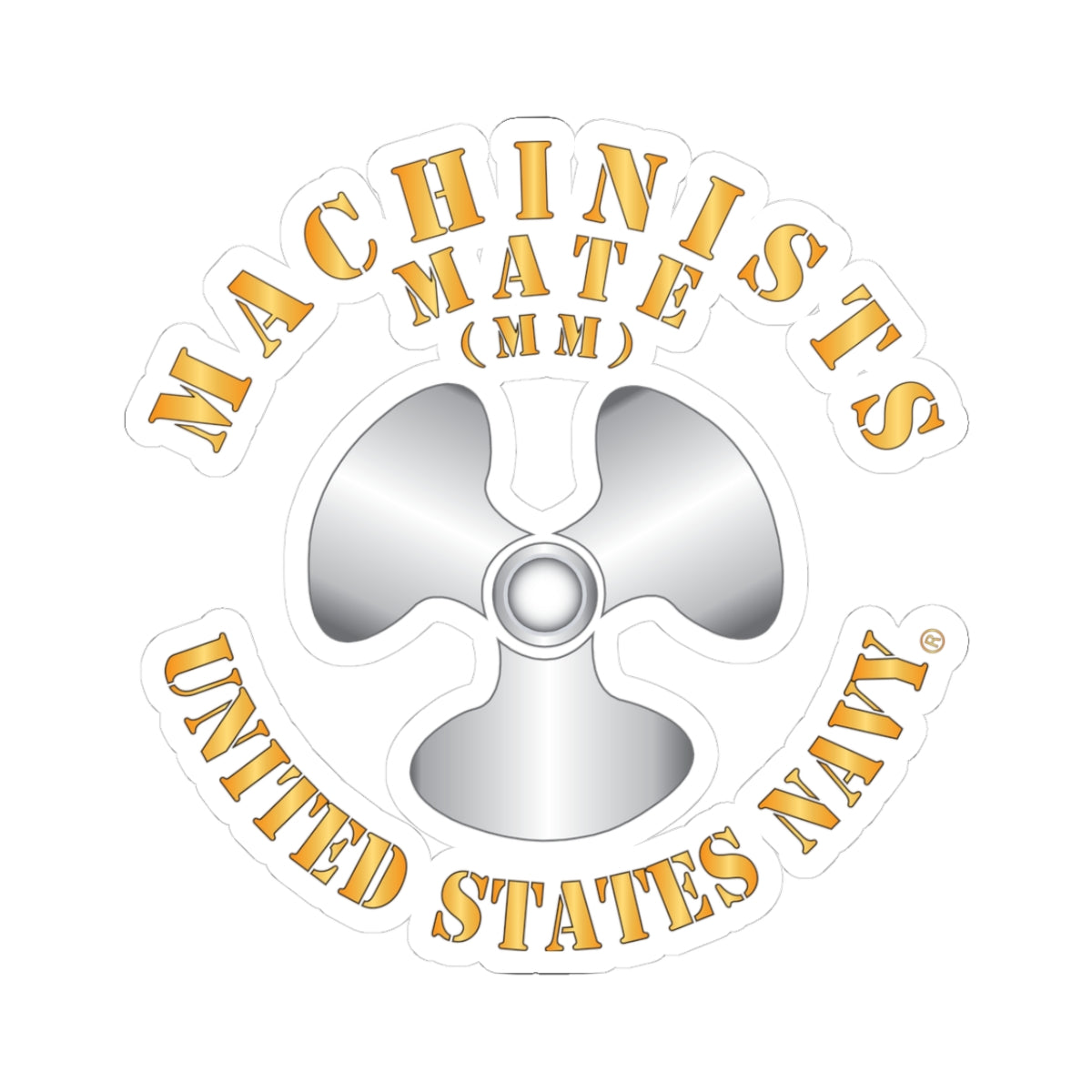 Kiss-Cut Stickers - Navy - Rate - Machinists Mate (MM)