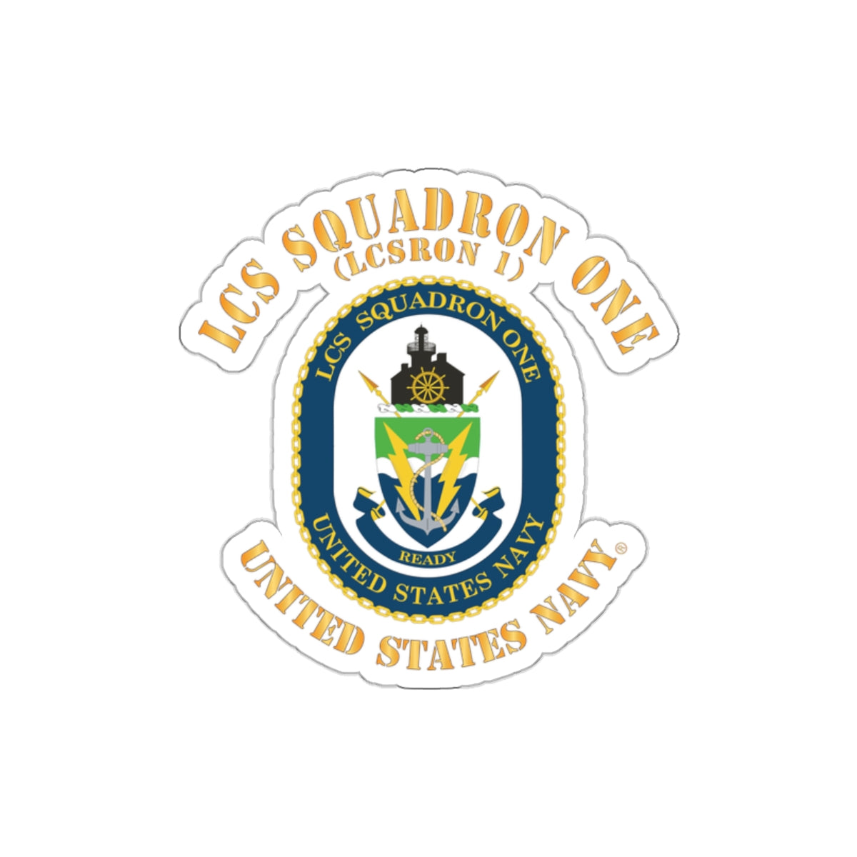 Die-Cut Vinyl Sticker - Navy - LCS Squadron One (LCSRON 1)