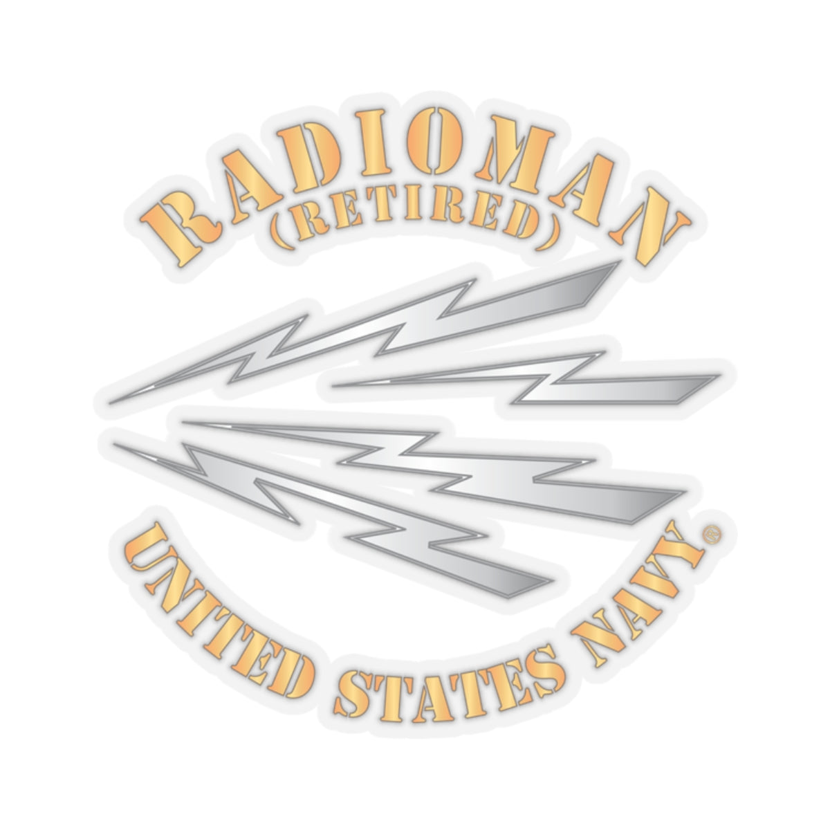 Kiss-Cut Stickers - Navy - Rate - Radioman (RM) - Retired