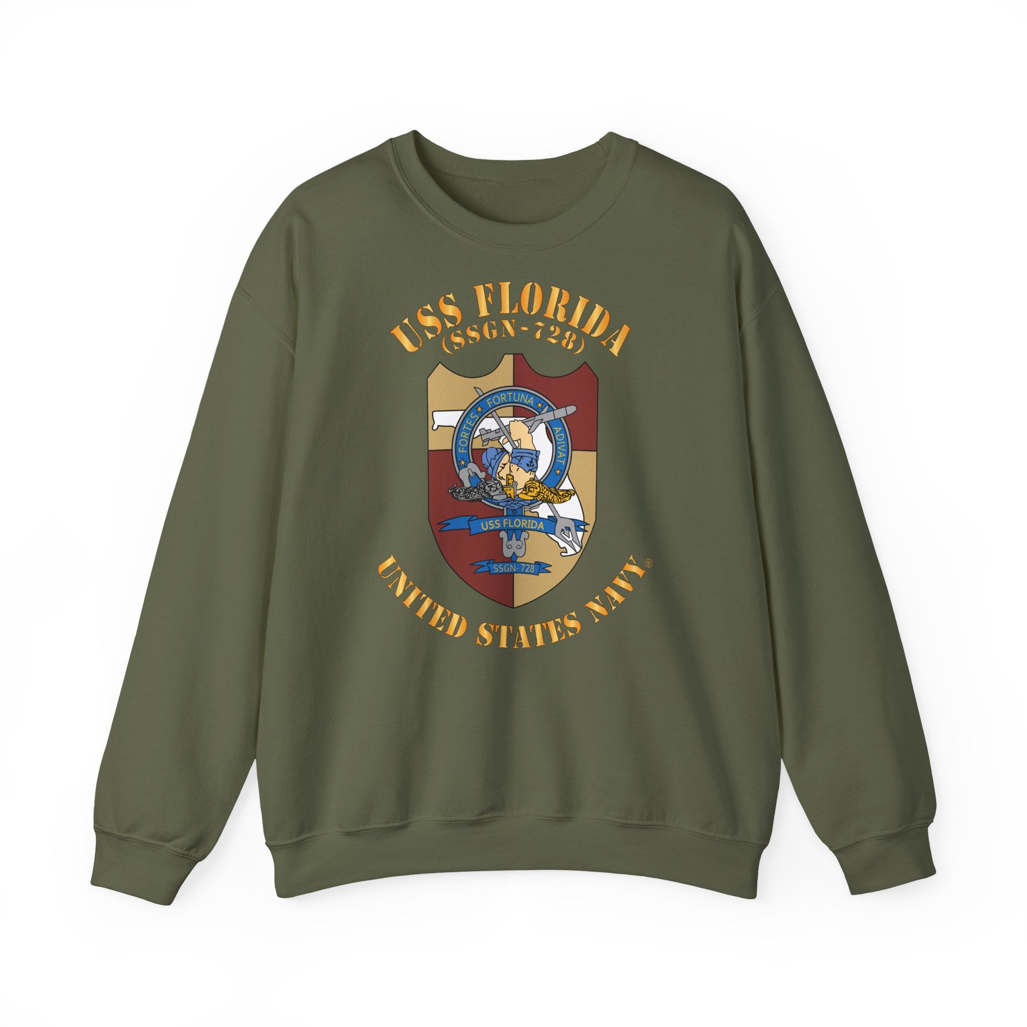 Unisex Heavy Blend™ Crewneck Sweatshirt - Navy - USS Florida (SSGN-728)