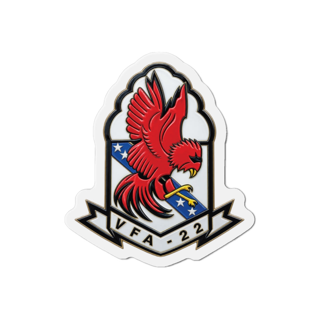 Die-Cut Magnet - Strike Fighter Squadron 22nd - SSI without Txt - Fighting Redcocks - 3D - Enhanced