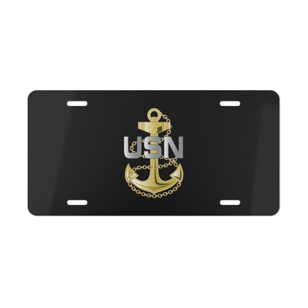 Vanity License Plate - Navy - Fouled Anchor wo txt