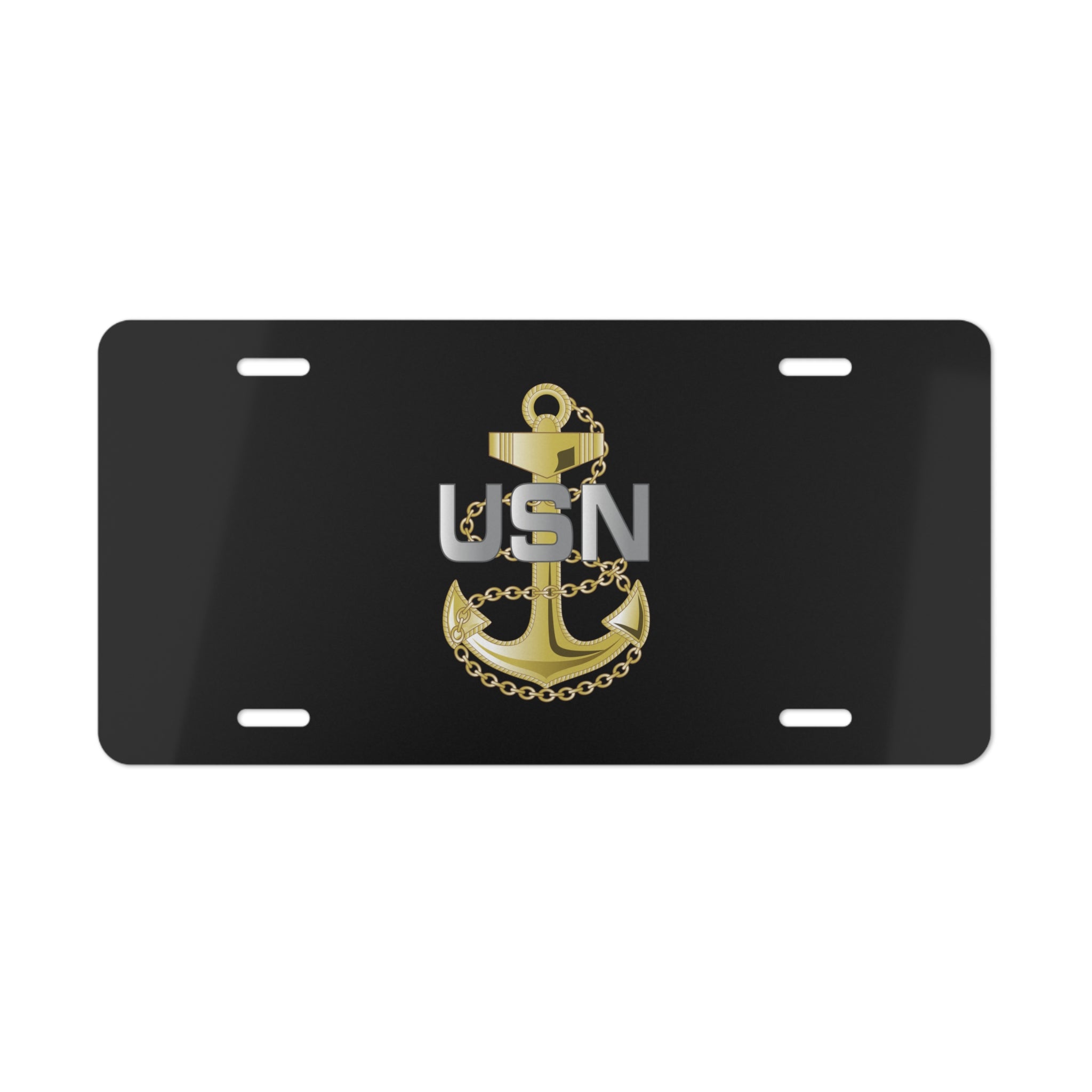 Vanity License Plate - Navy - Fouled Anchor wo txt
