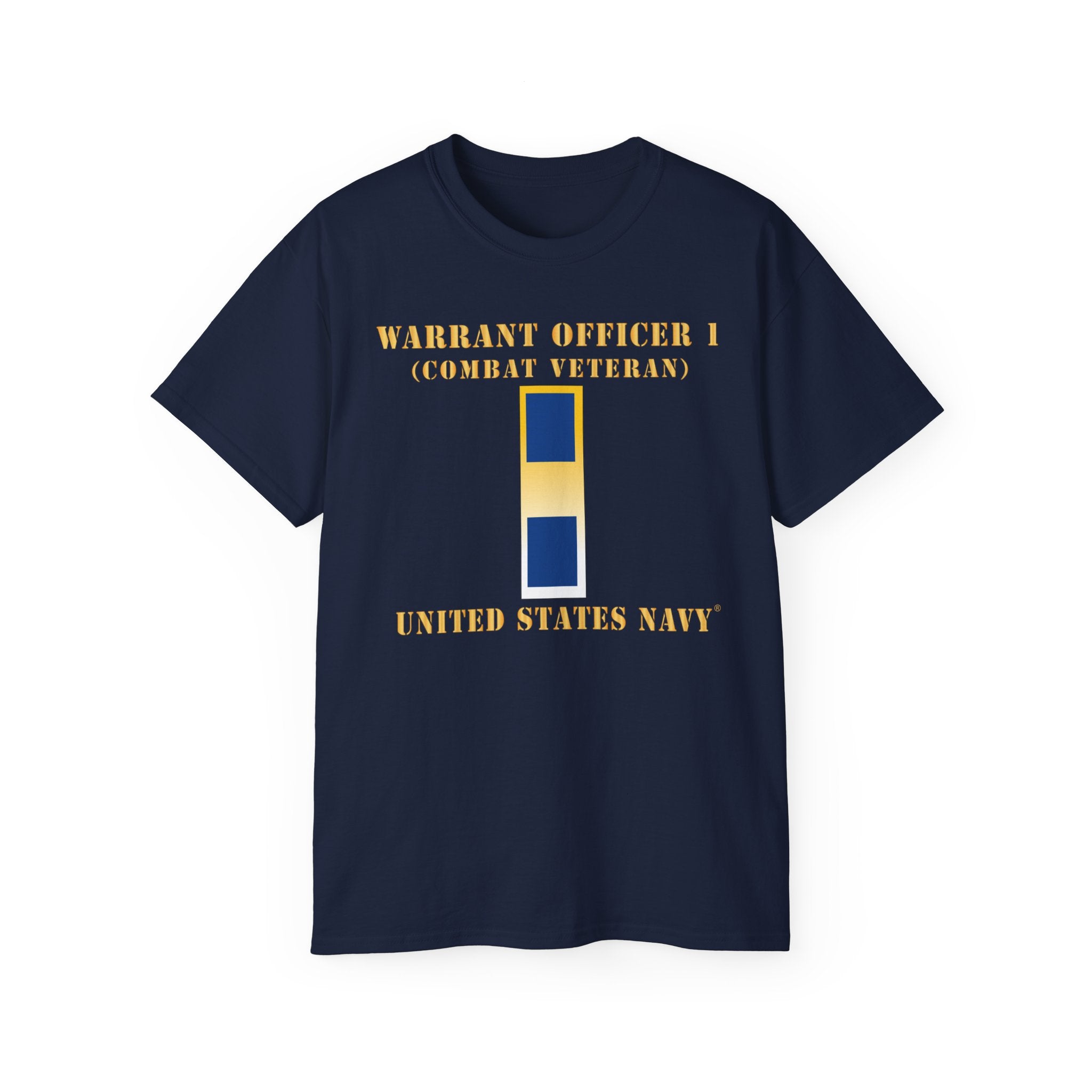 Unisex Ultra Cotton T-Shirt - Navy - Warrant Officer 1 - Combat Veteran