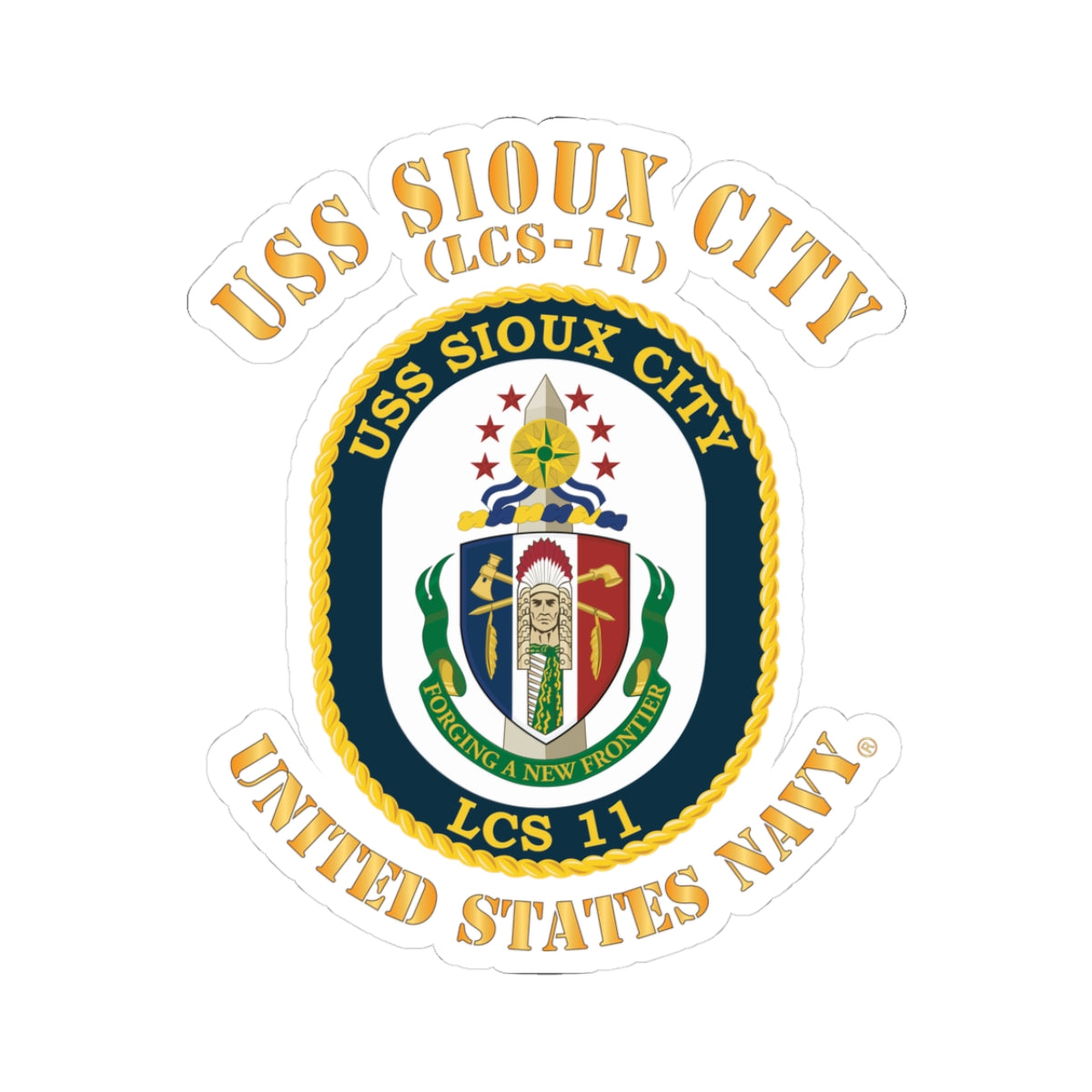 Kiss-Cut Stickers - Navy - USS Sioux City (LCS-11)
